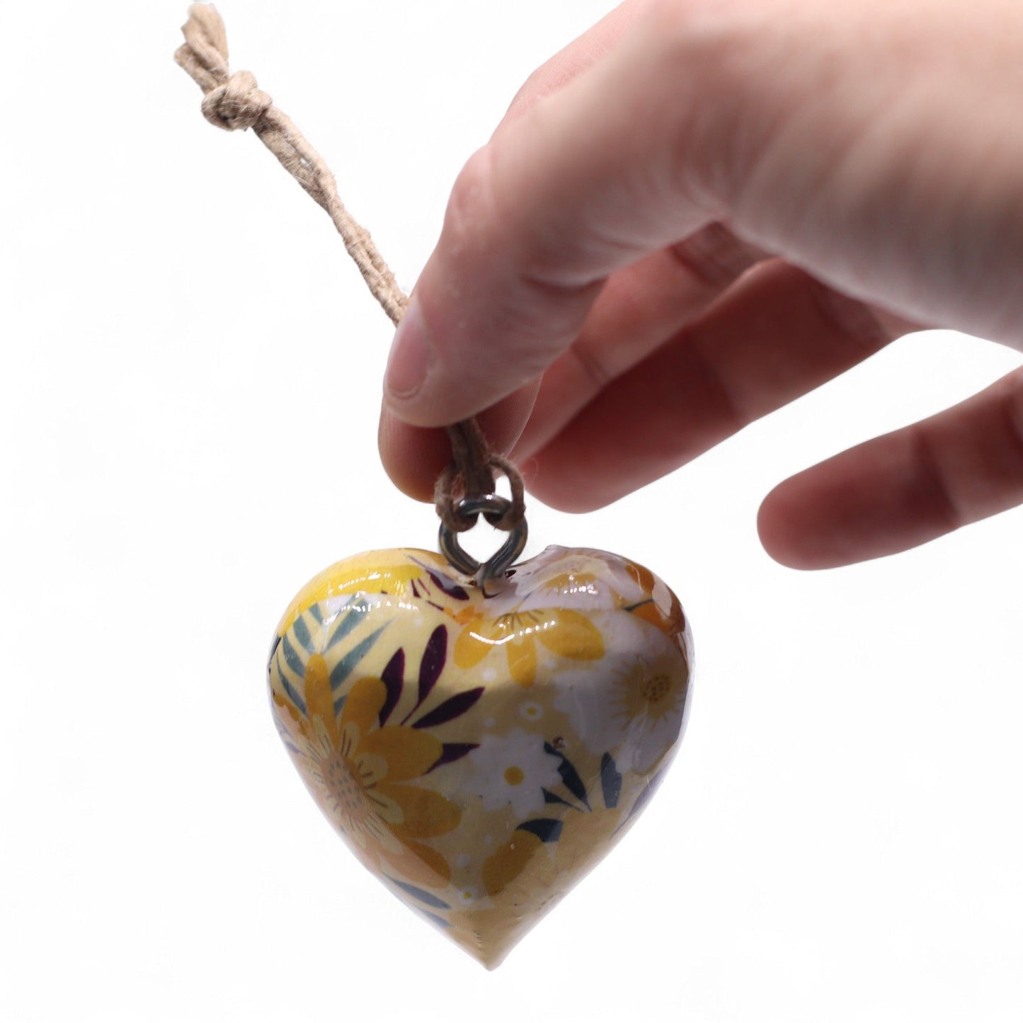 Large Decor Wood Hearts - Yellow Floral
