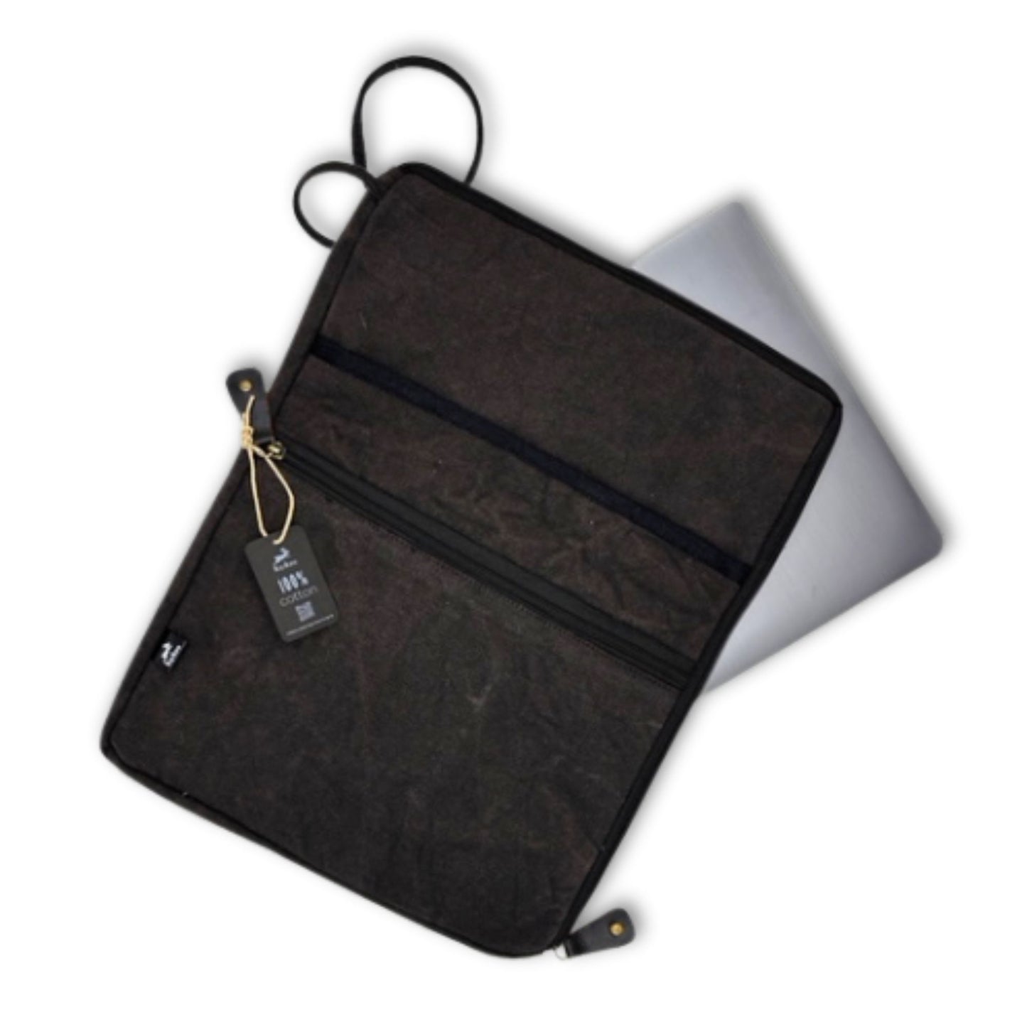 Stonewash Large Laptop Pouch - Charcoal - 30x40cm