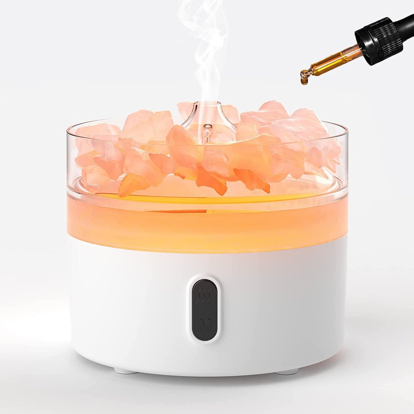 Aróma difuzér s himalájskou soľou - nočné svetlo - USB-C - efekt plameňa (vrátane soli)
