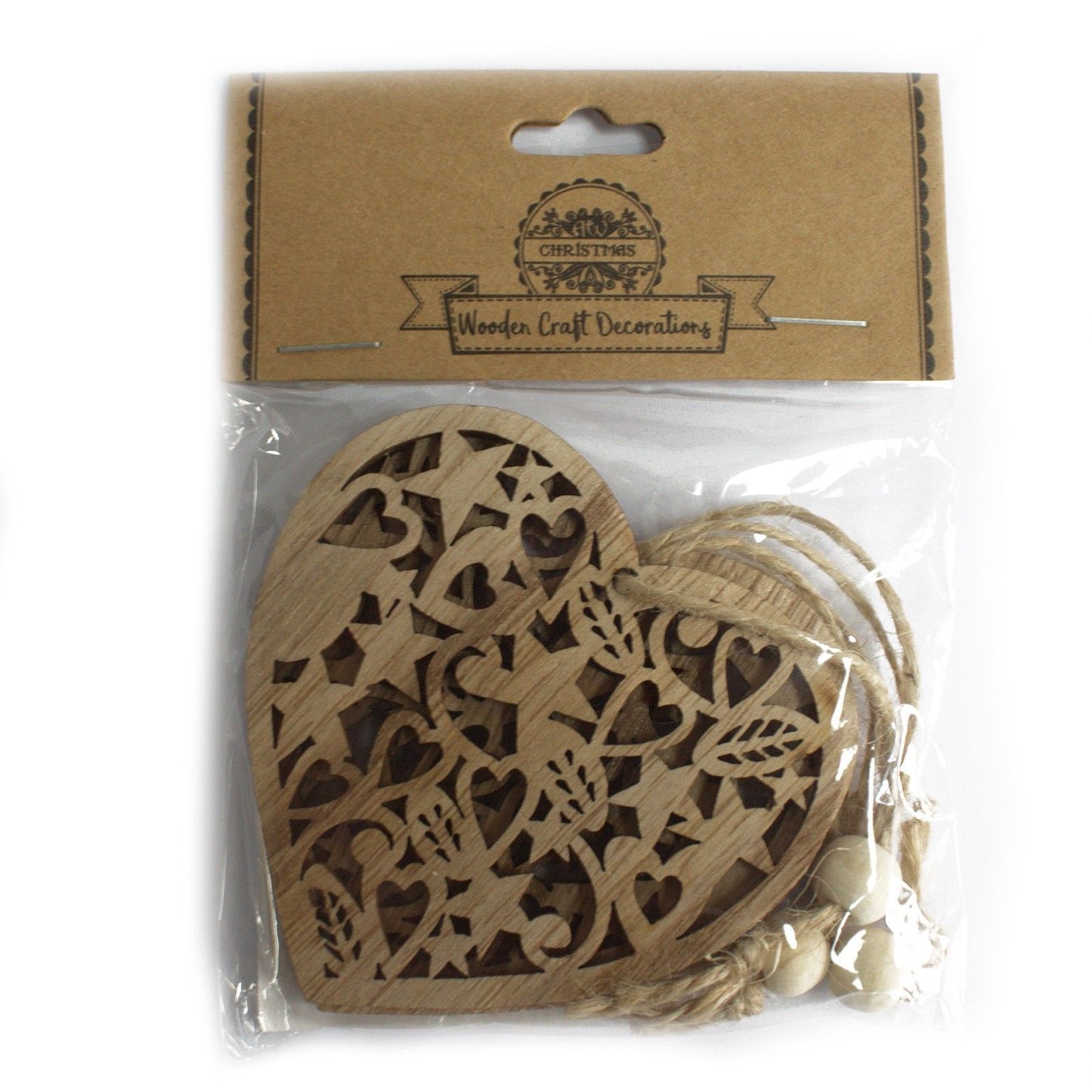 Pack of 2 Christmas Wooden Craft Decoration - Xmas Santa Gift