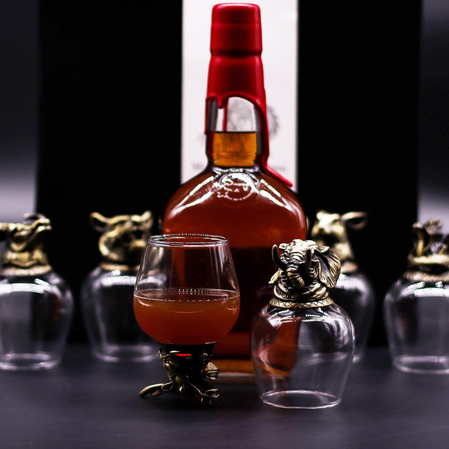 Gift Set of 6 Glasses (100ml) - Mystical Creatures - Antique Bronze