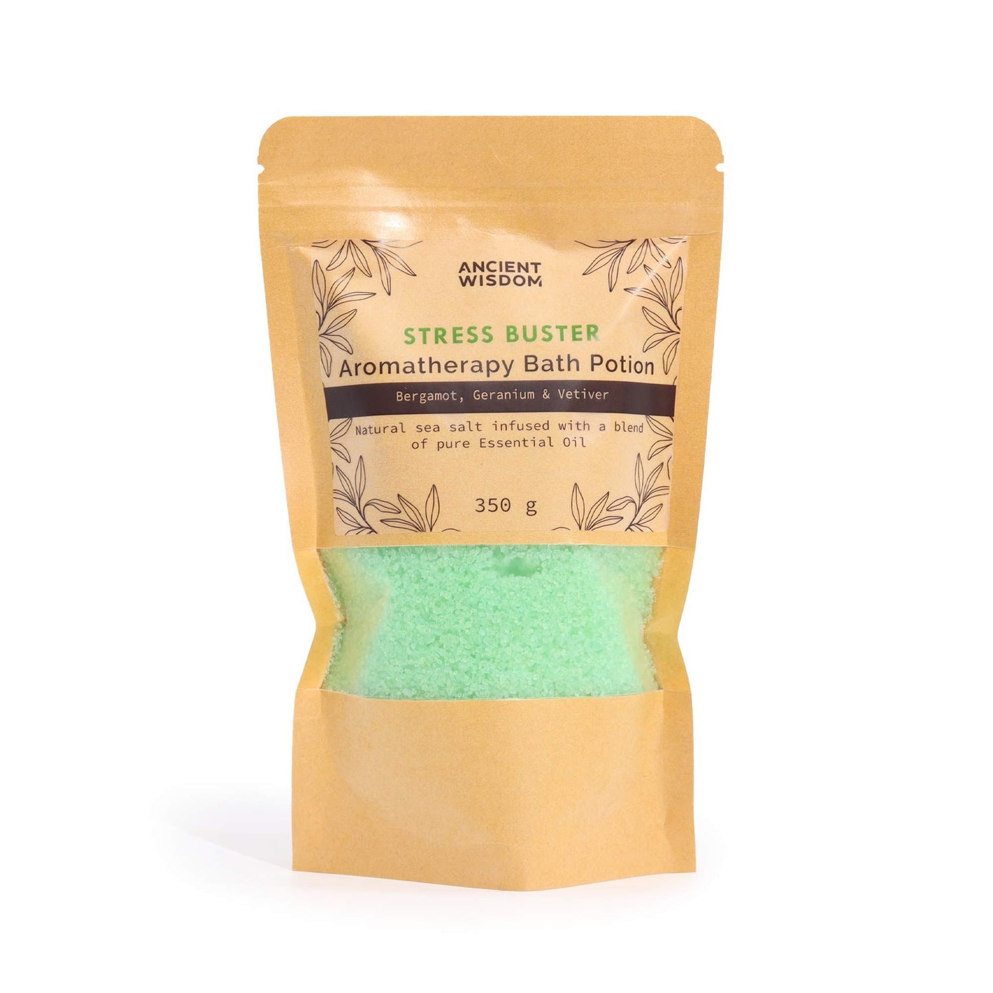 Aromaterapeutický kúpeľový elixír v kraftovom vrecku 350g - Stress Buster
