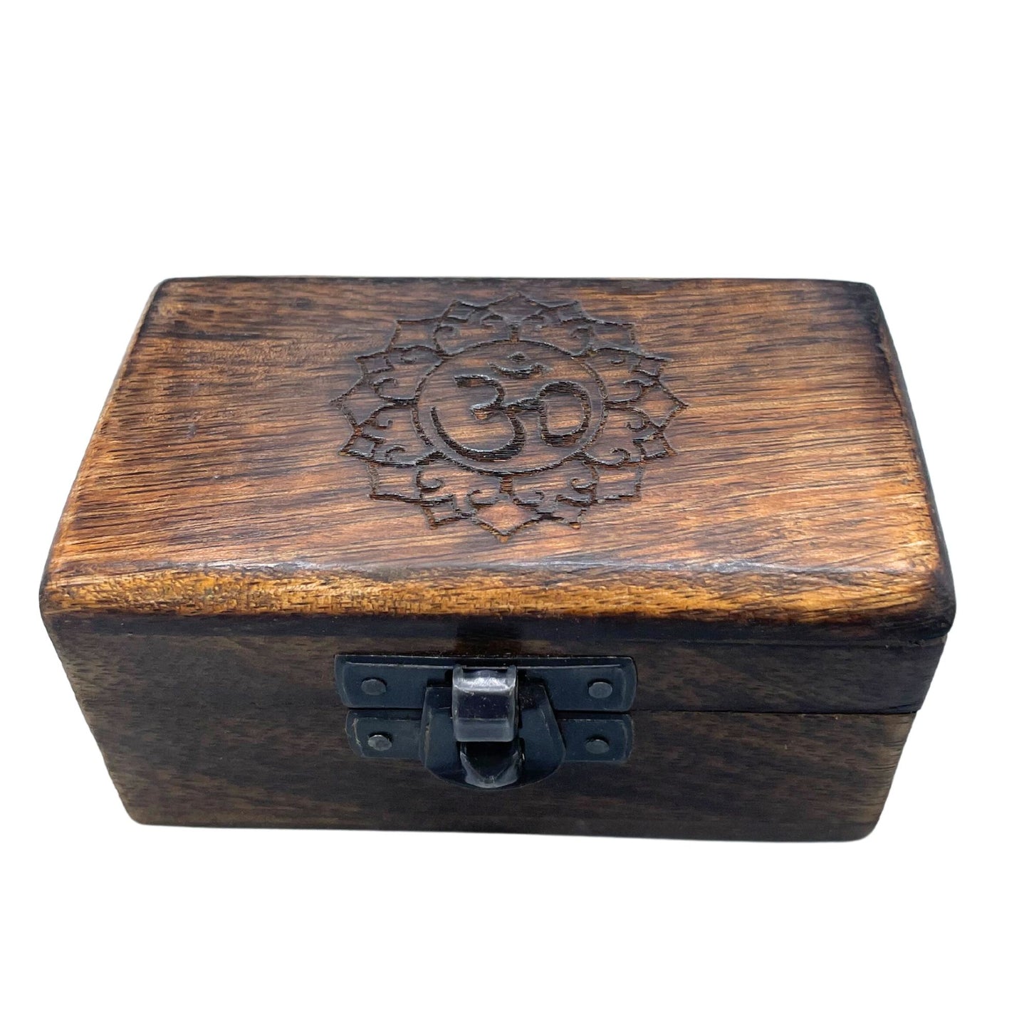 Set of 5 Wooden Pill Box 9x5x4cm - Carved Designs