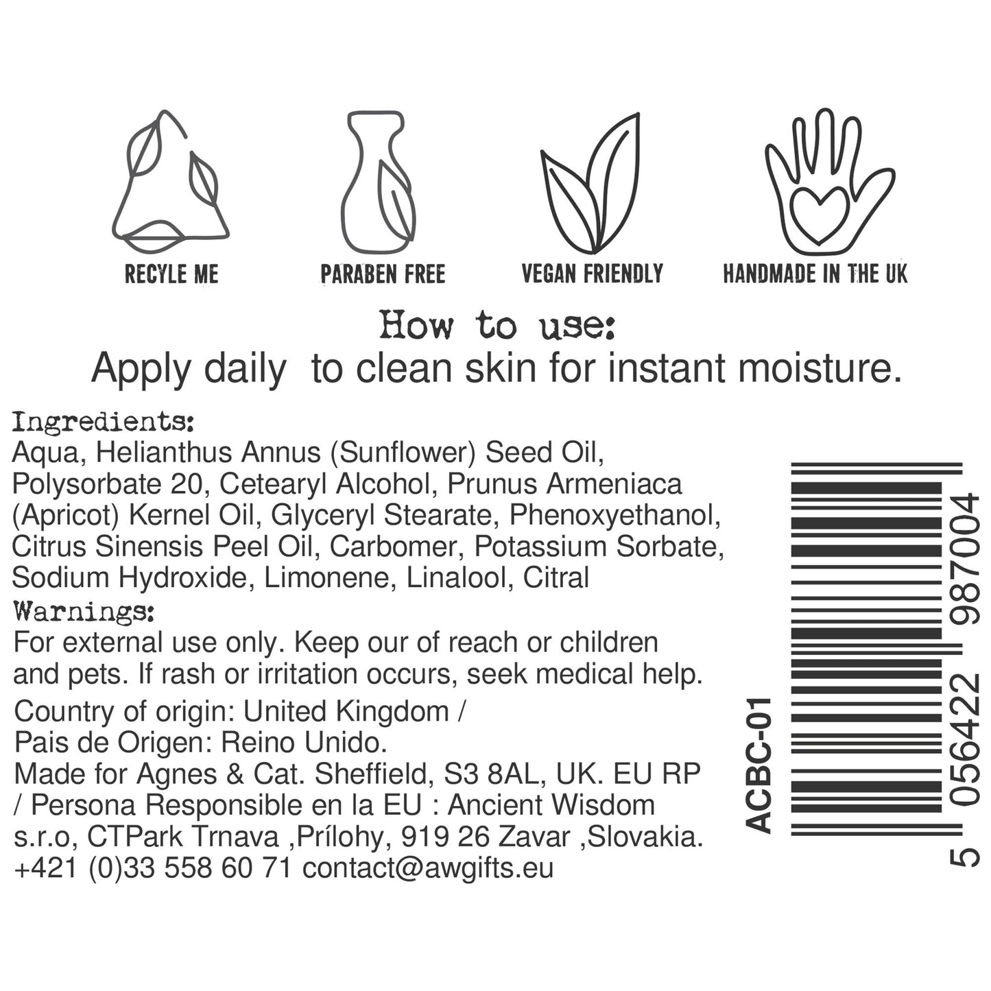 Krém na ruky a telo - Clementine - 300ml