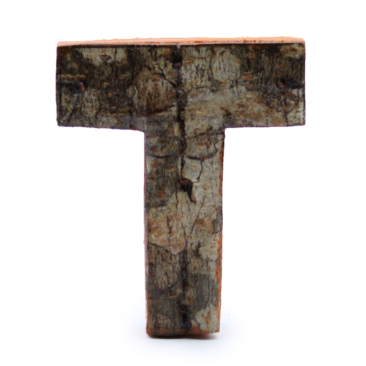 Rustic Bark Letter - "T" - 7cm