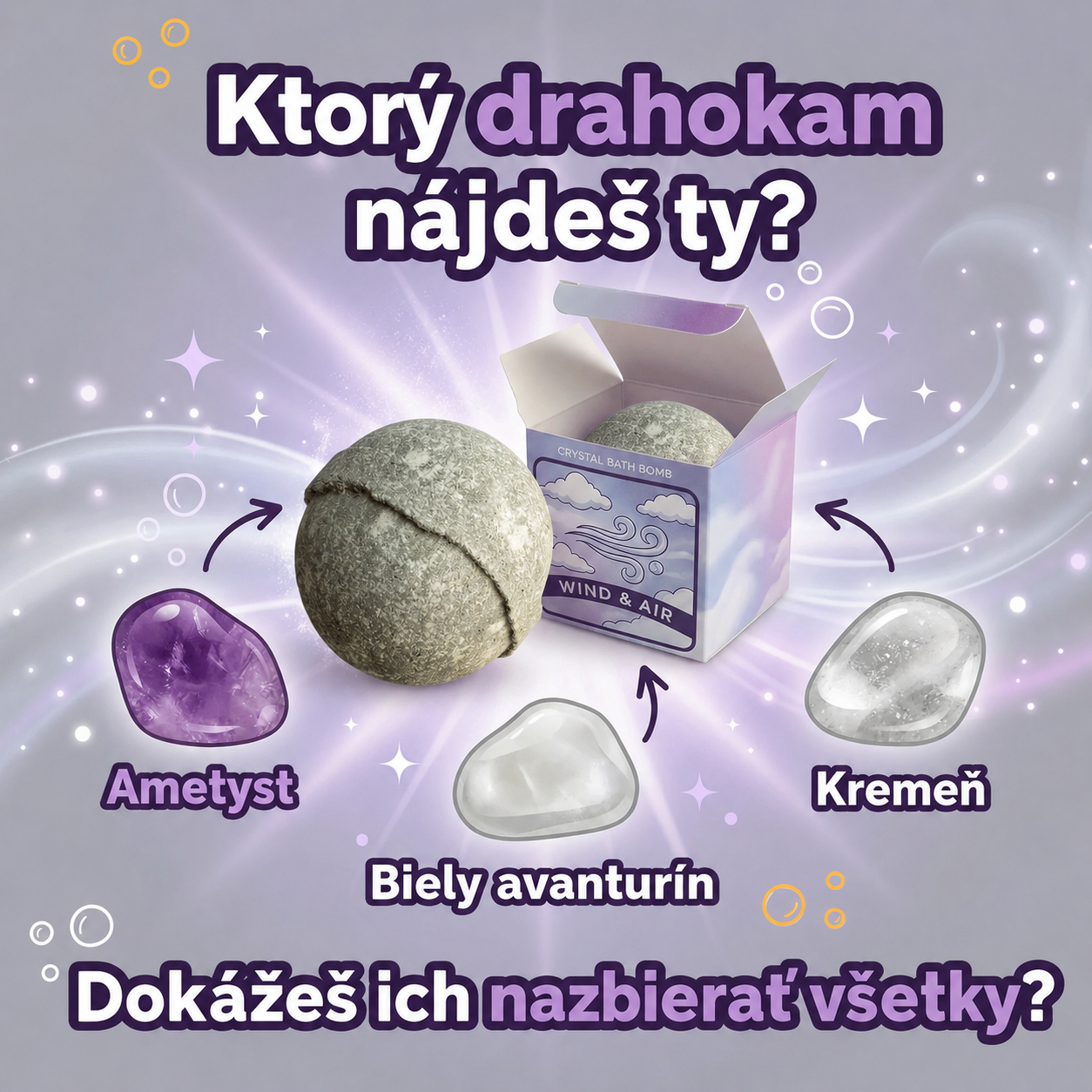 Šumivá bomba do kúpeľa Elemental Crystal – Air