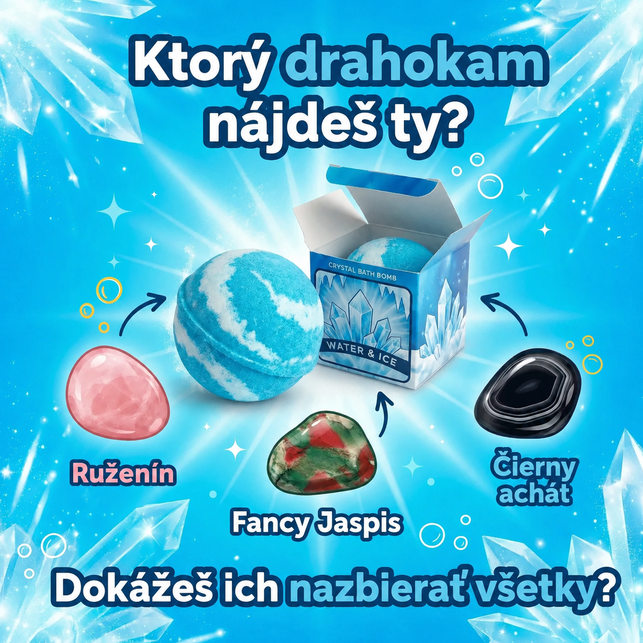 Šumivá bomba do kúpeľa Elemental Crystal - Water