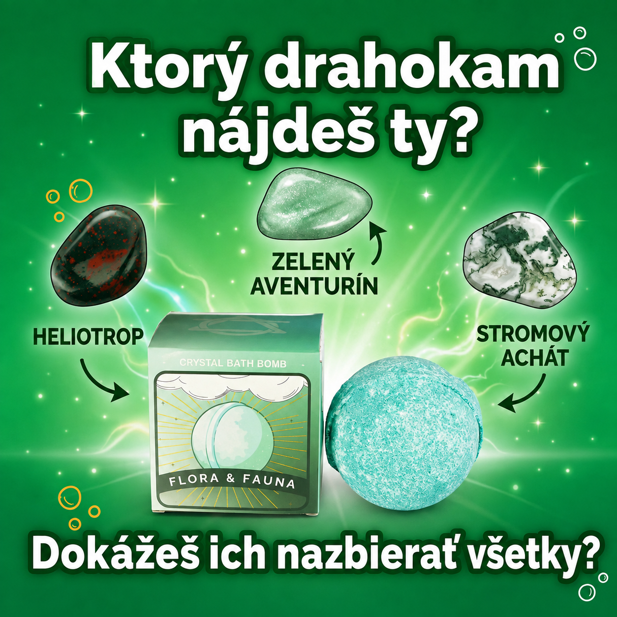 Šumivá bomba do kúpeľa Elemental Crystal - Earth
