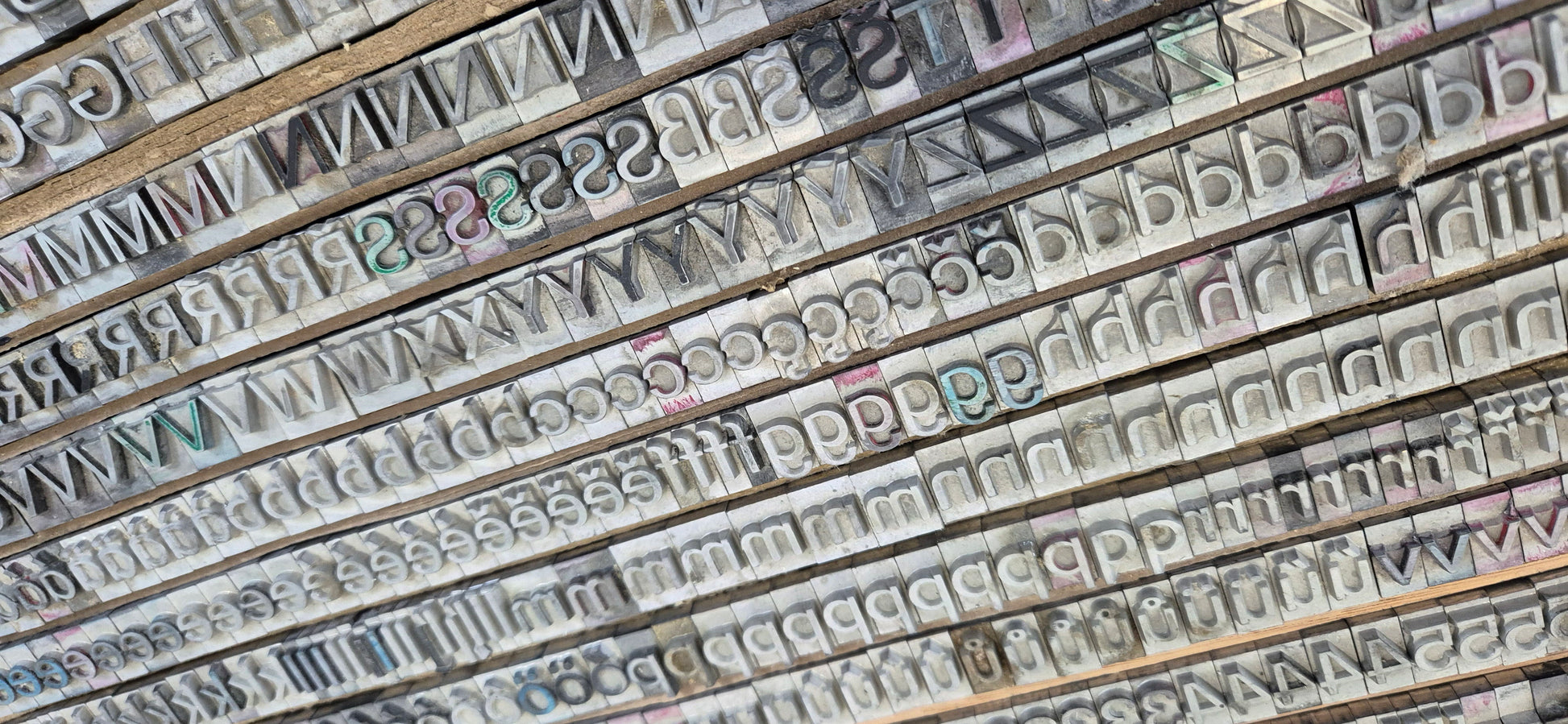 Used letter type case for printing