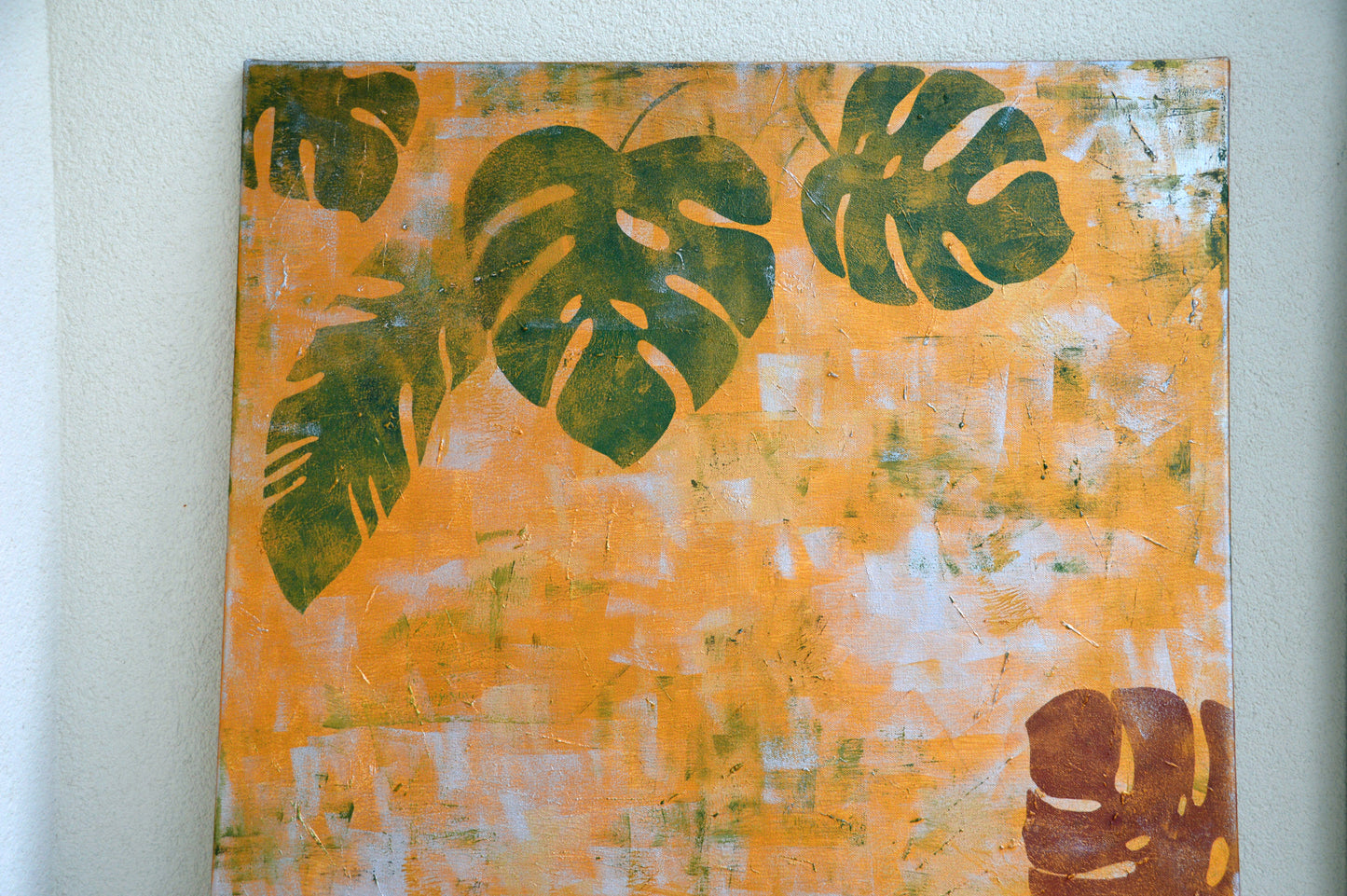 Monstera Acrylic painting original wall art 4