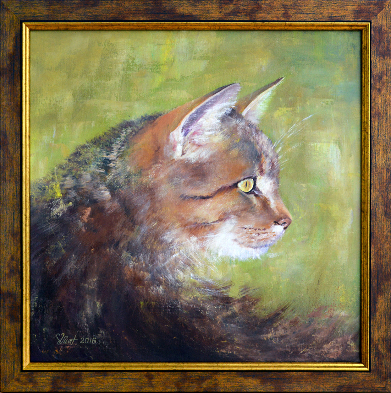 Original Oil Cat painting wall art victoriana