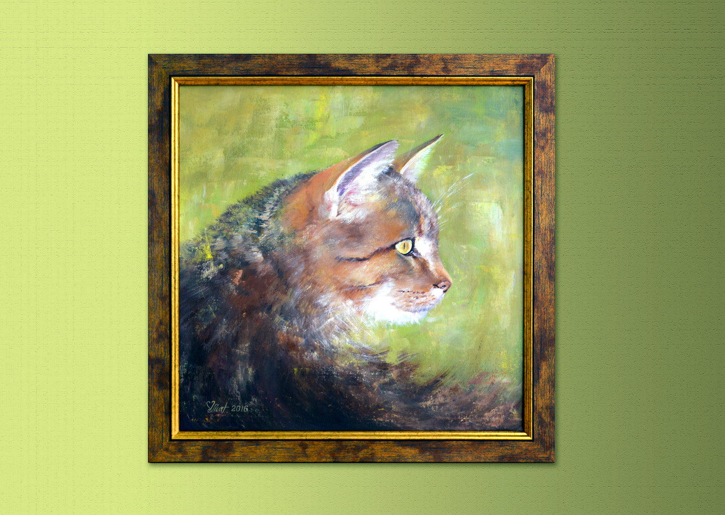 Original Oil Cat painting wall art victoriana4