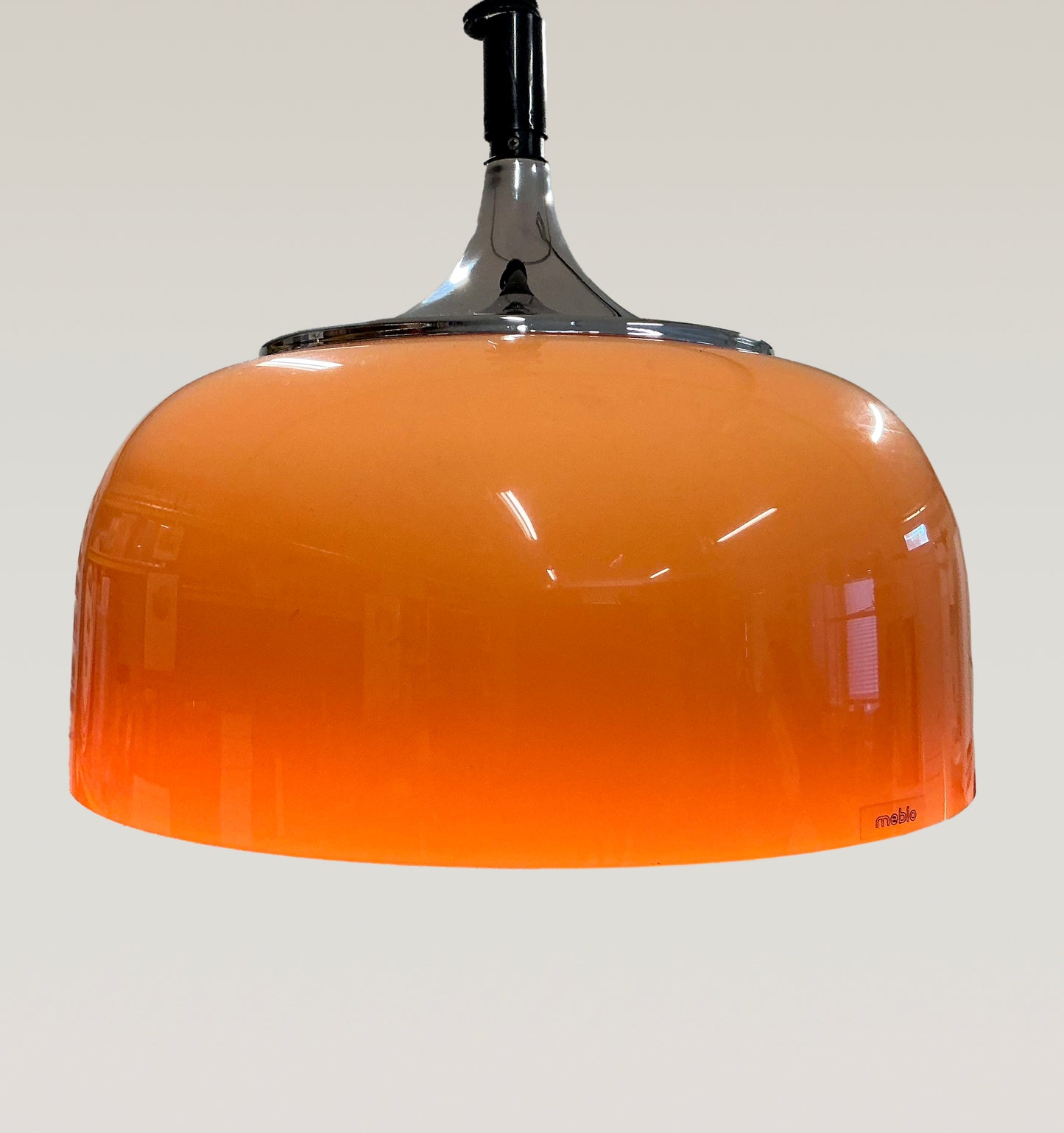 Pendant Meblo Lamp Light Designed by Harvey Guzzini Brown Orange Lighting On