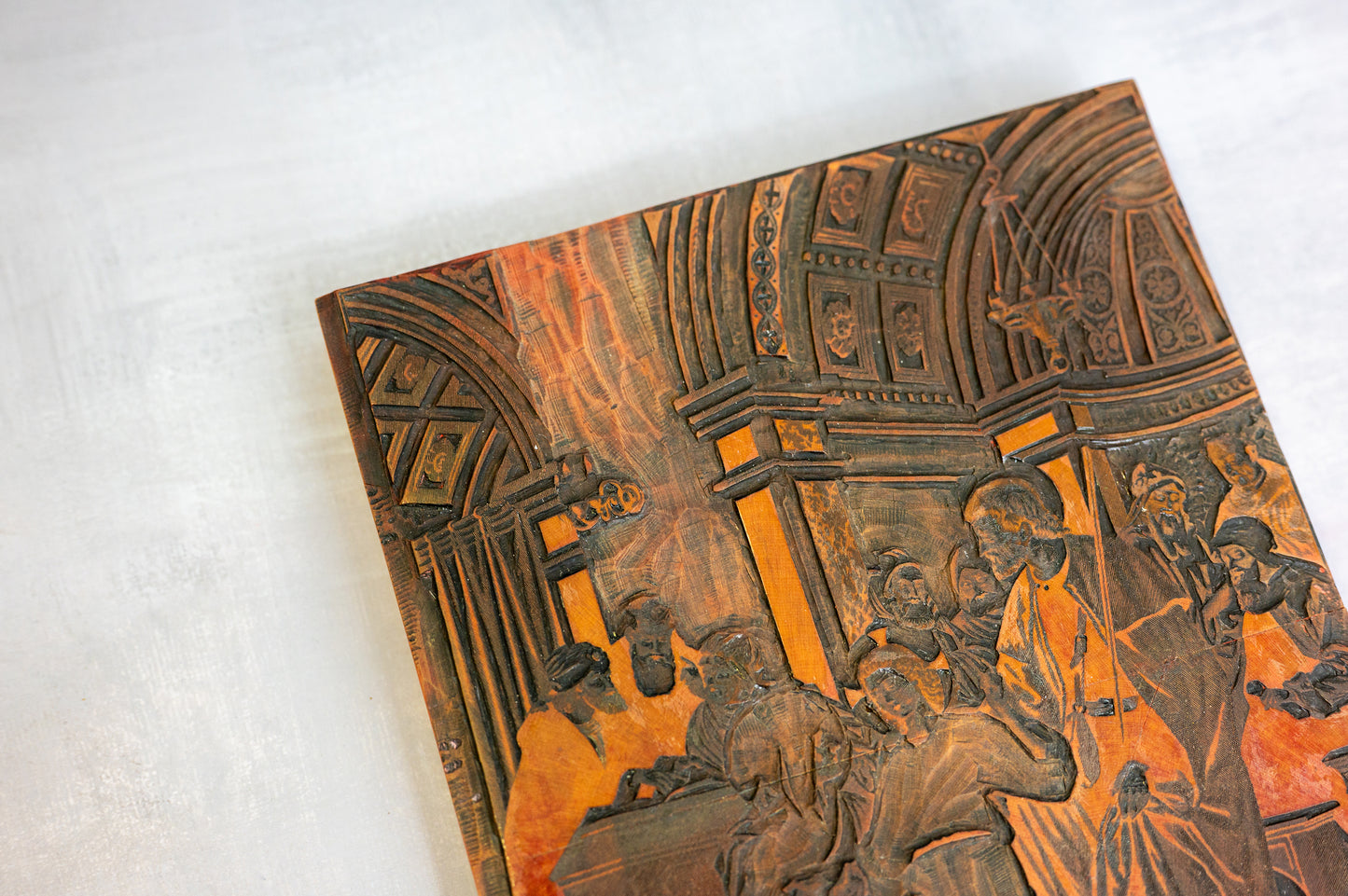 Religion Woodcut Print Block