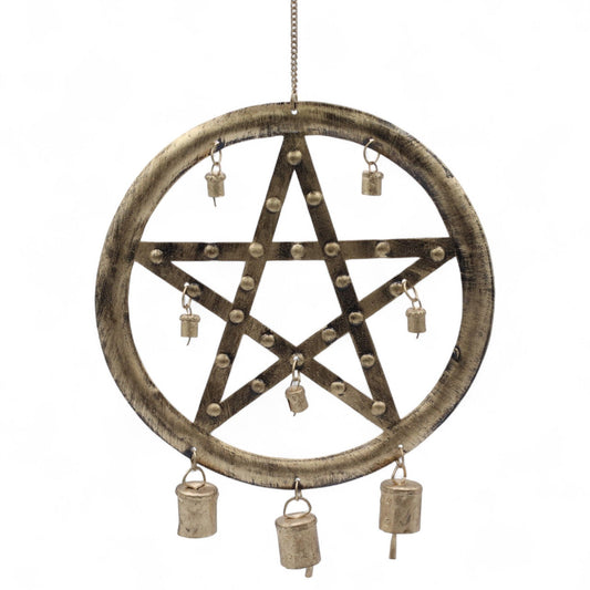 Indian Chimes - Pentagon with Cow Bells - 25x49cm