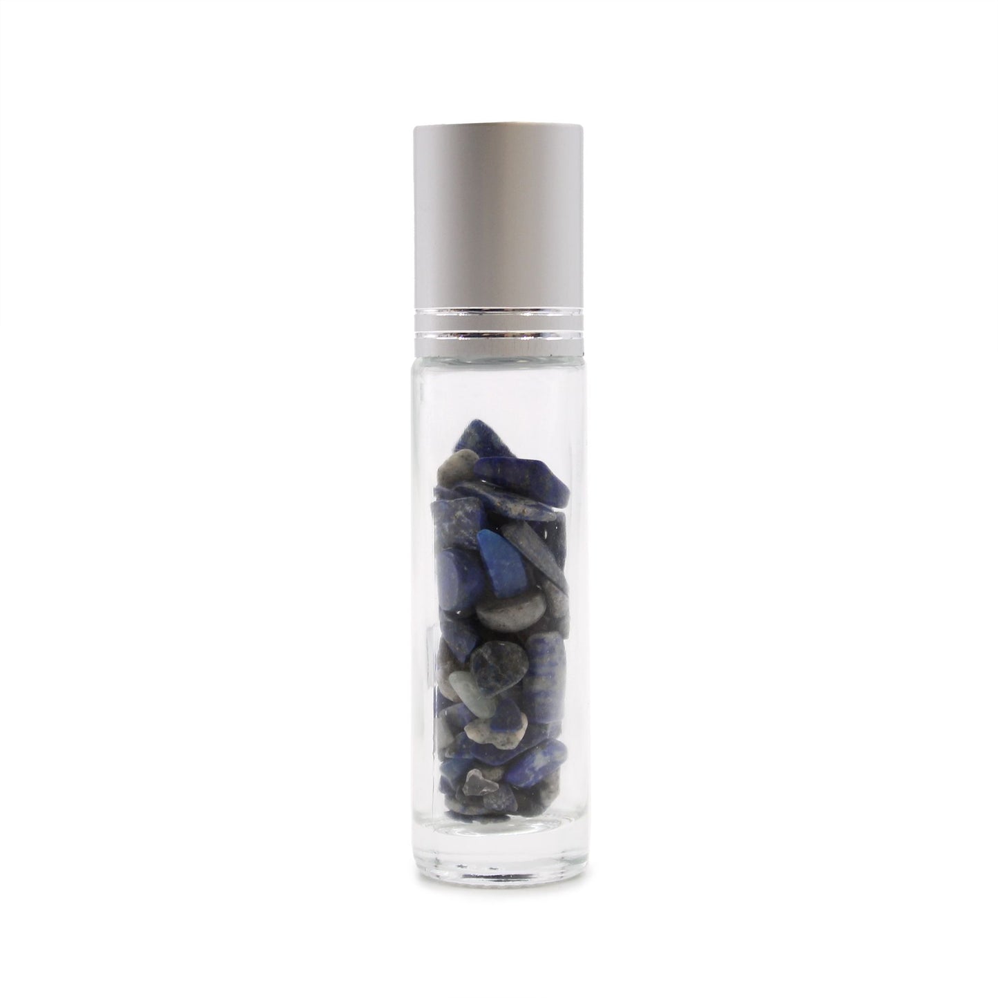 Gemstone Essential Oil Roller Bottle - Sodalite  - Silver Cap + Gemstone Roller Tip for 5ml Bottle - Sodalite