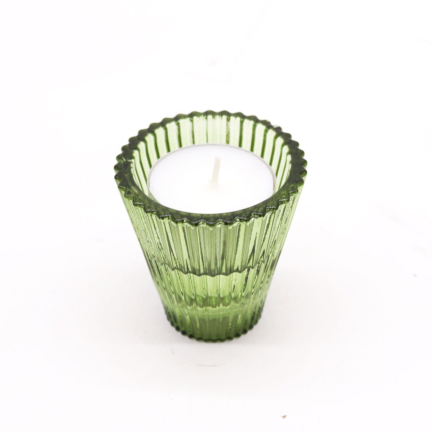 Set of 2  Flip Dinner Candle / Tealight Holder - Garden Jade
