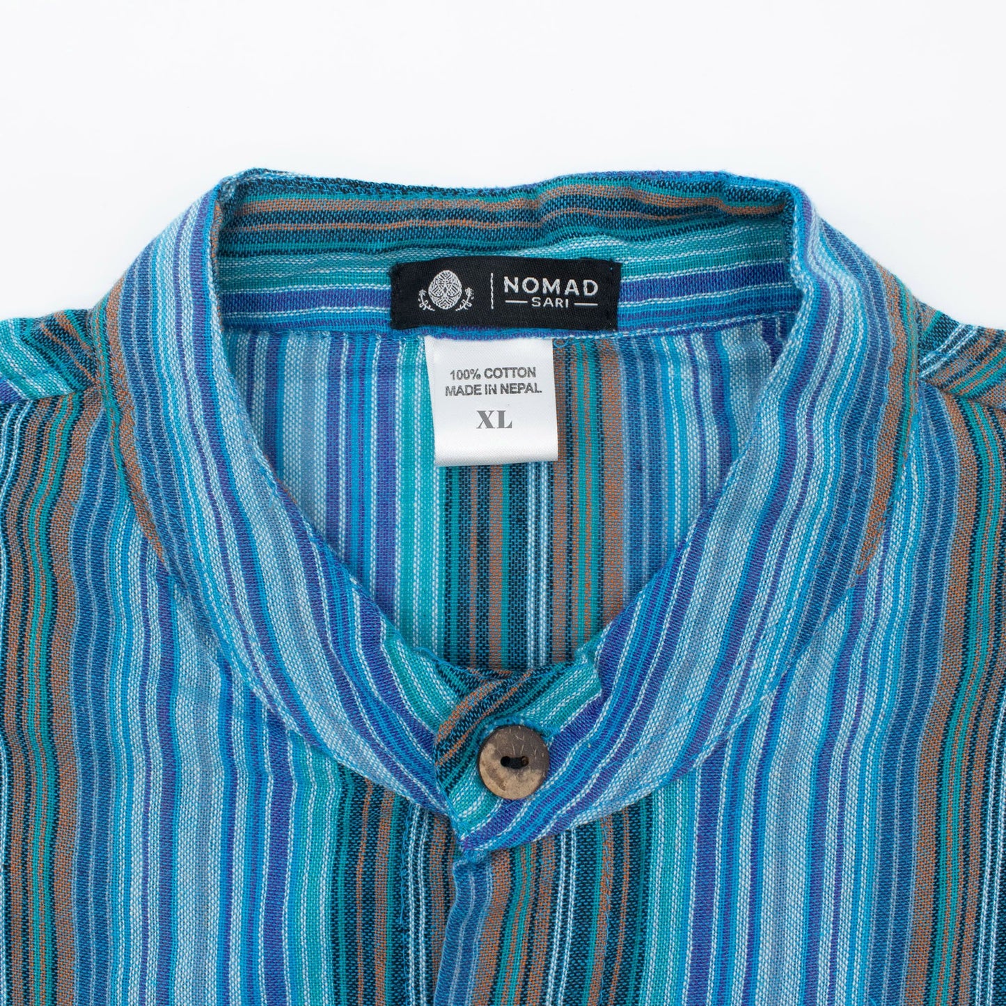 Nomad Sari Grandad Shirt - Turquoise - XL