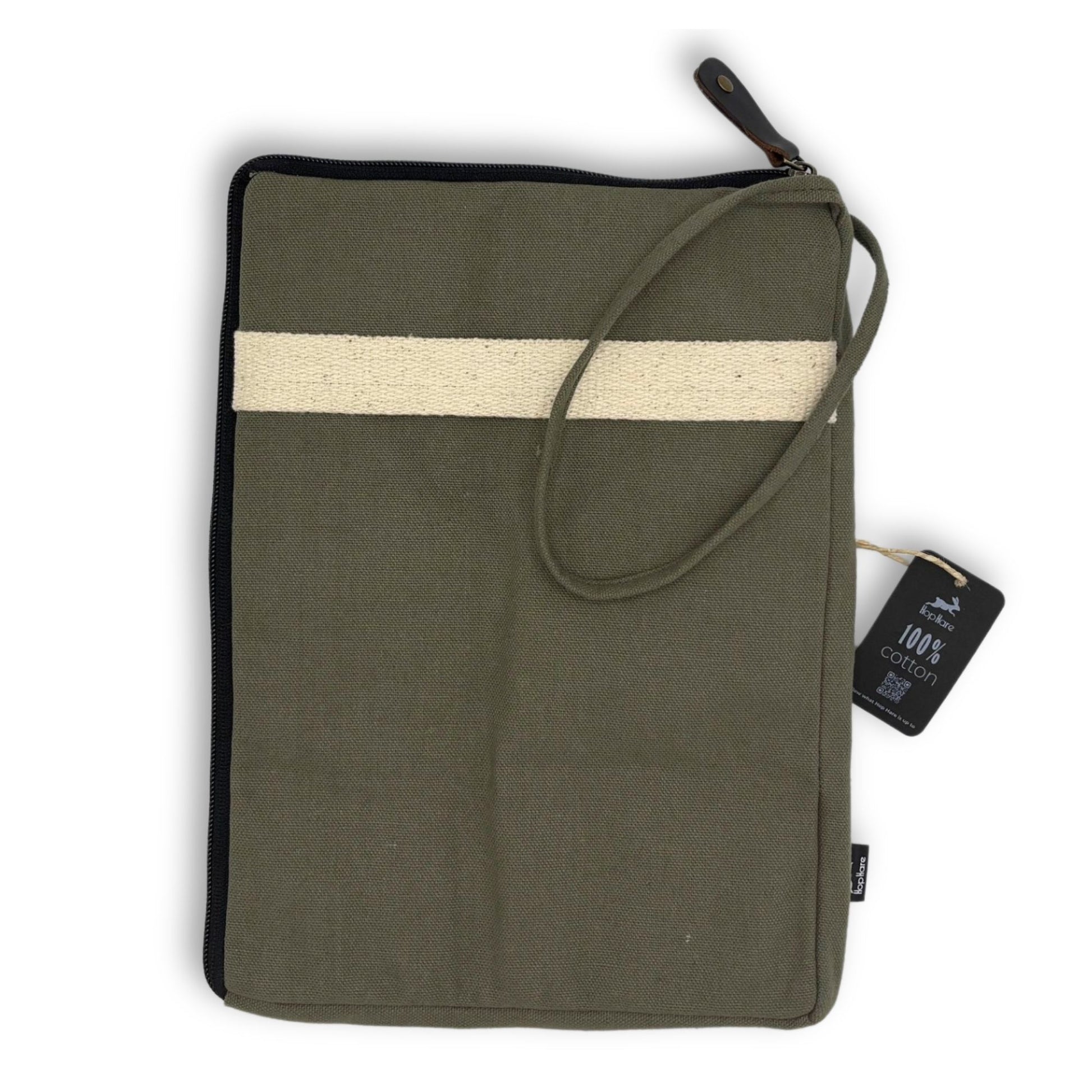 Canvas Tablet Pouch - Olive - 21x29cm
