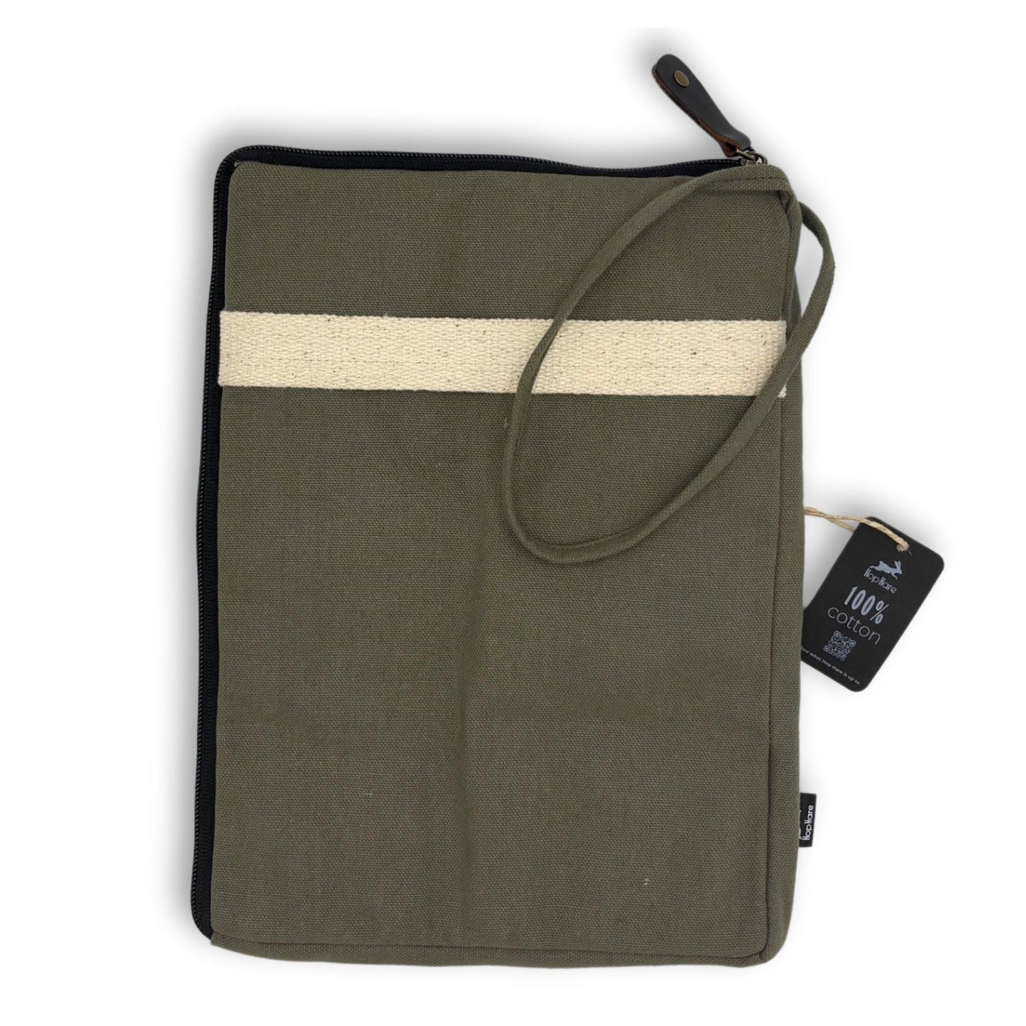 Canvas Large Laptop Pouch - Olive - 30x40cm