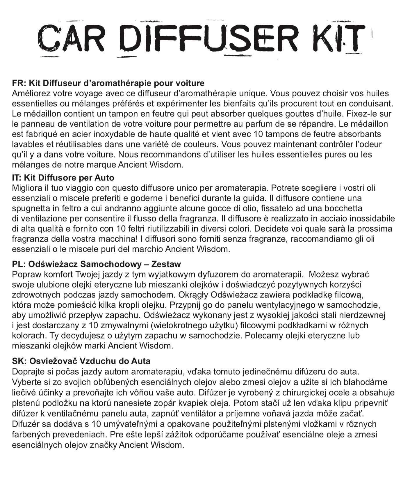 Car Diffuser Kit - Tree of Life - 30mm