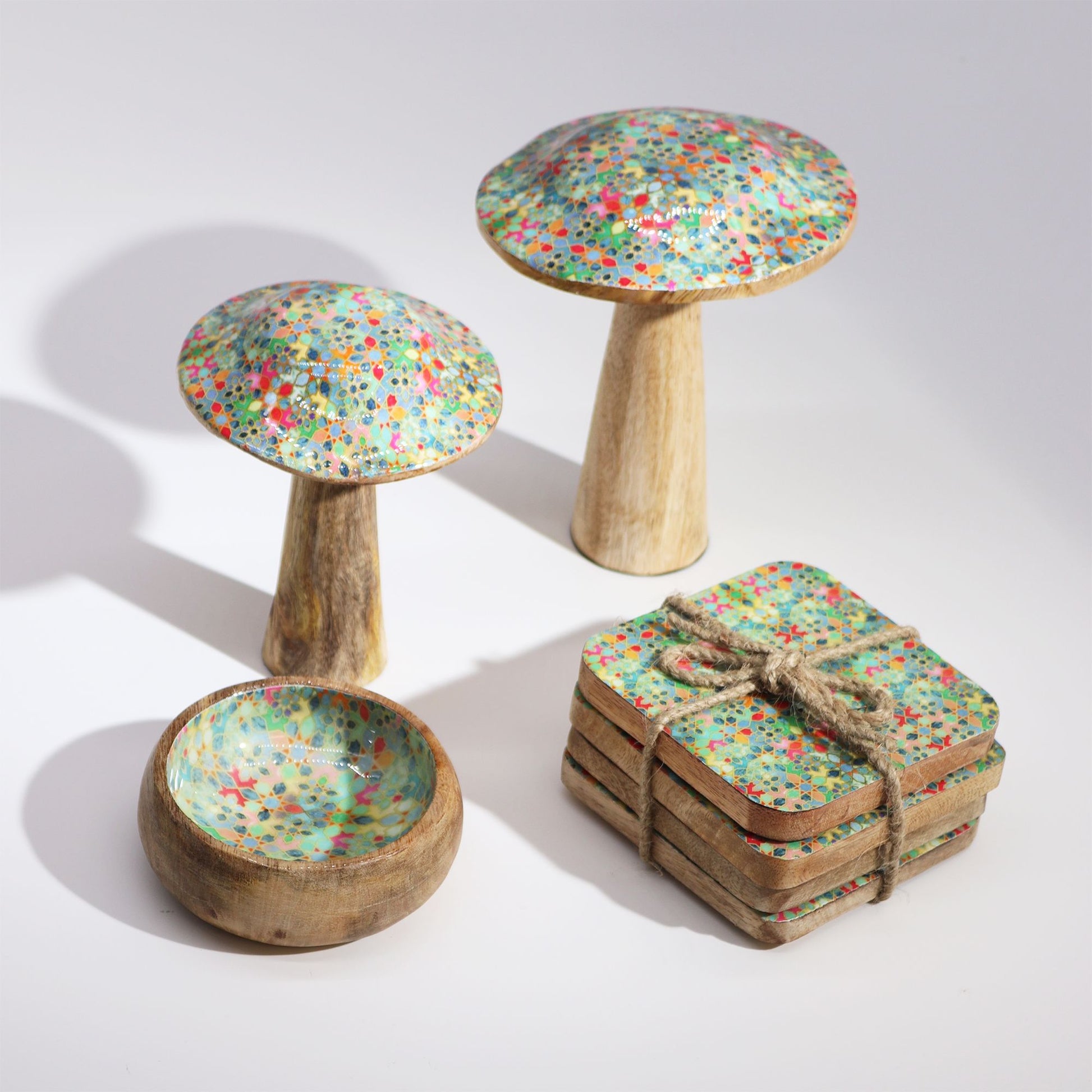 Large Mushroom - 20cm -  Mediterranean Tile Pattern