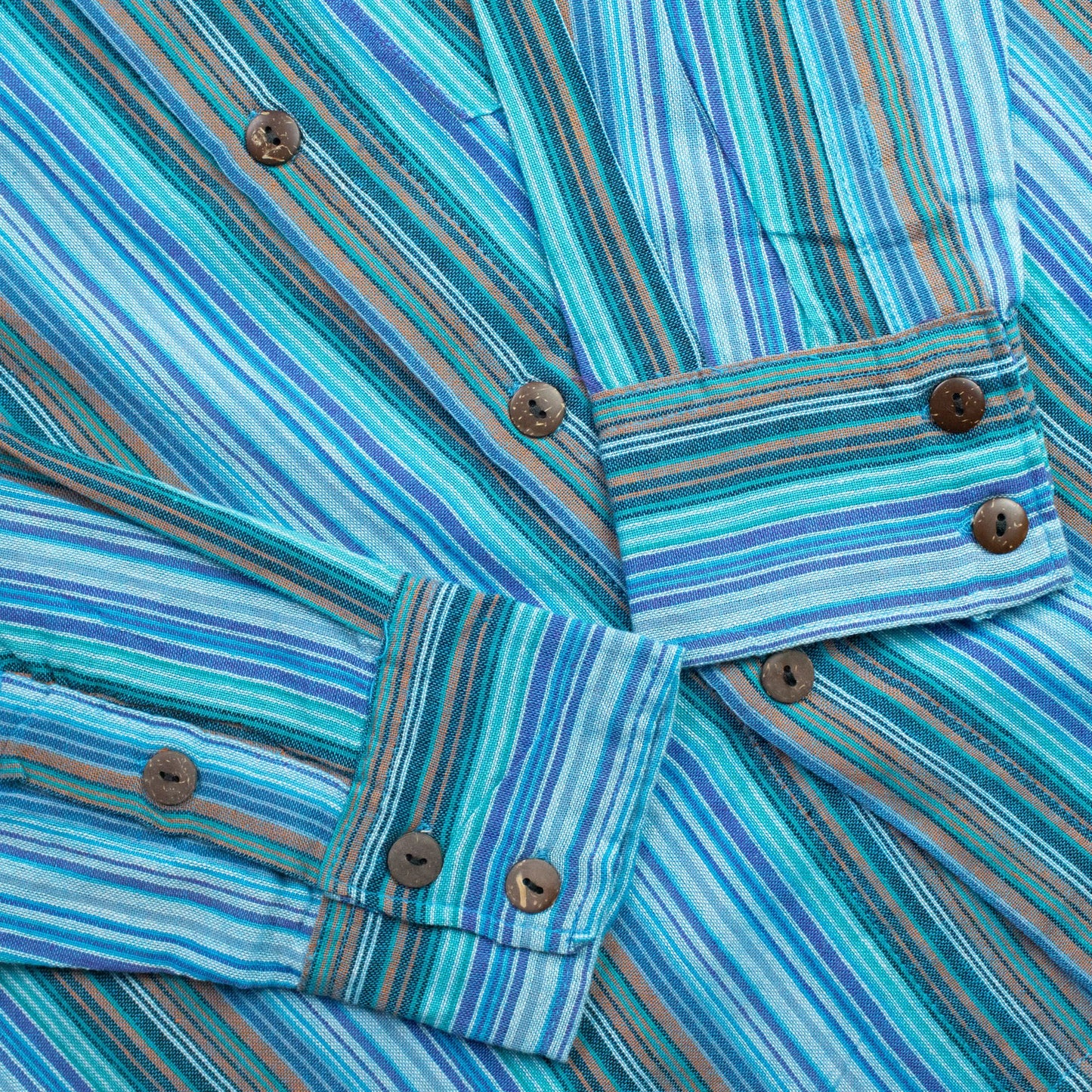 Nomad Sari Grandad Shirt - Turquoise - XL