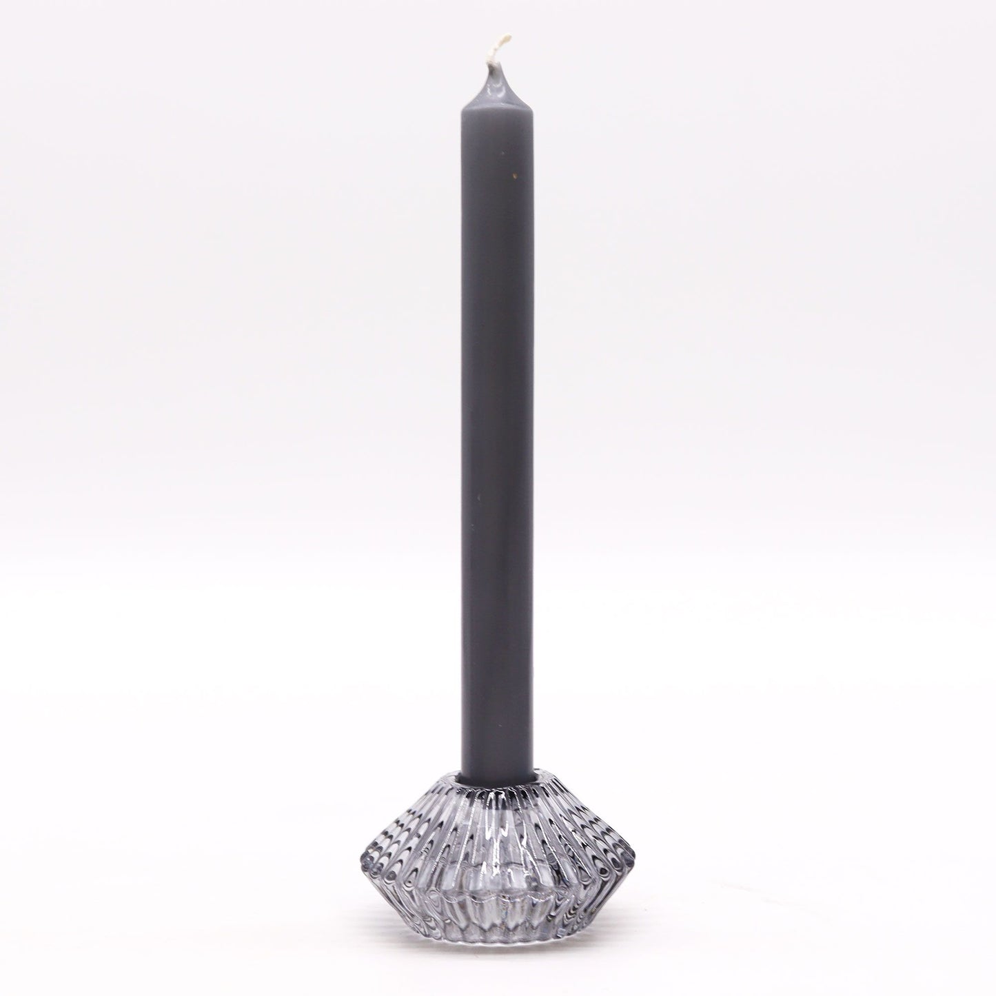 Set of 2  Flower Flip Dinner Candle / Tealight Holder -  Midnight Grey