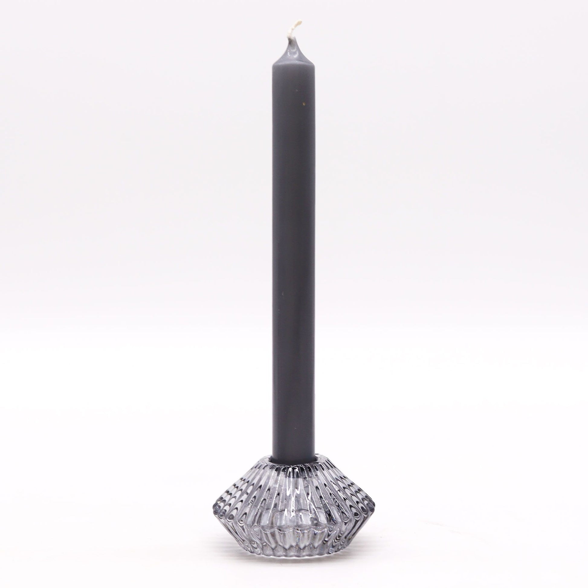 Set of 2  Flower Flip Dinner Candle / Tealight Holder -  Midnight Grey