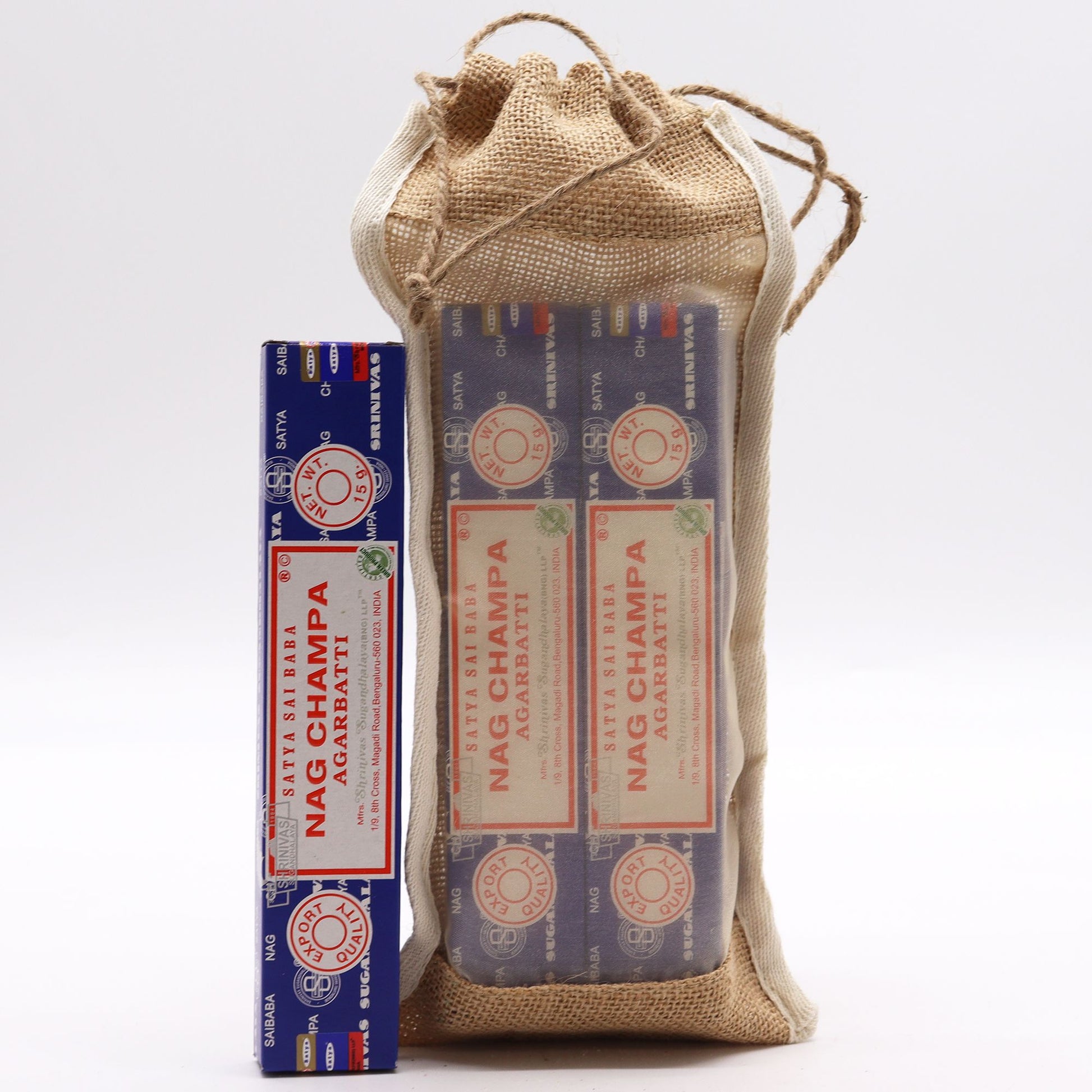 Long Washed Jute Pouch - 35x15cm