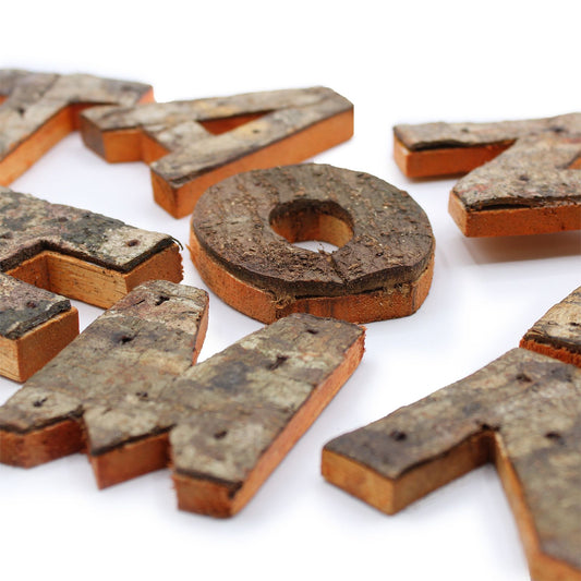 Colour Rustic Bark Letters - LOVE (4)