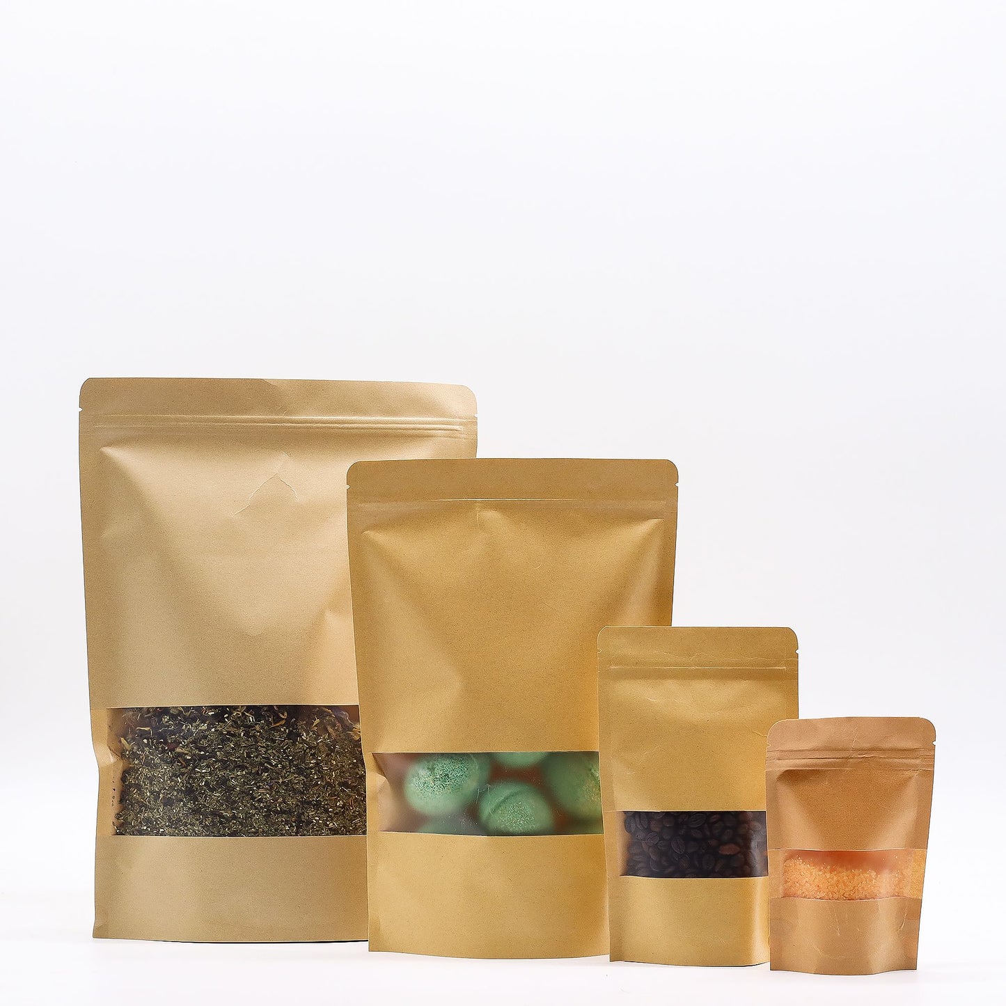 10x Kraft Window Bag 20 x 30 cm