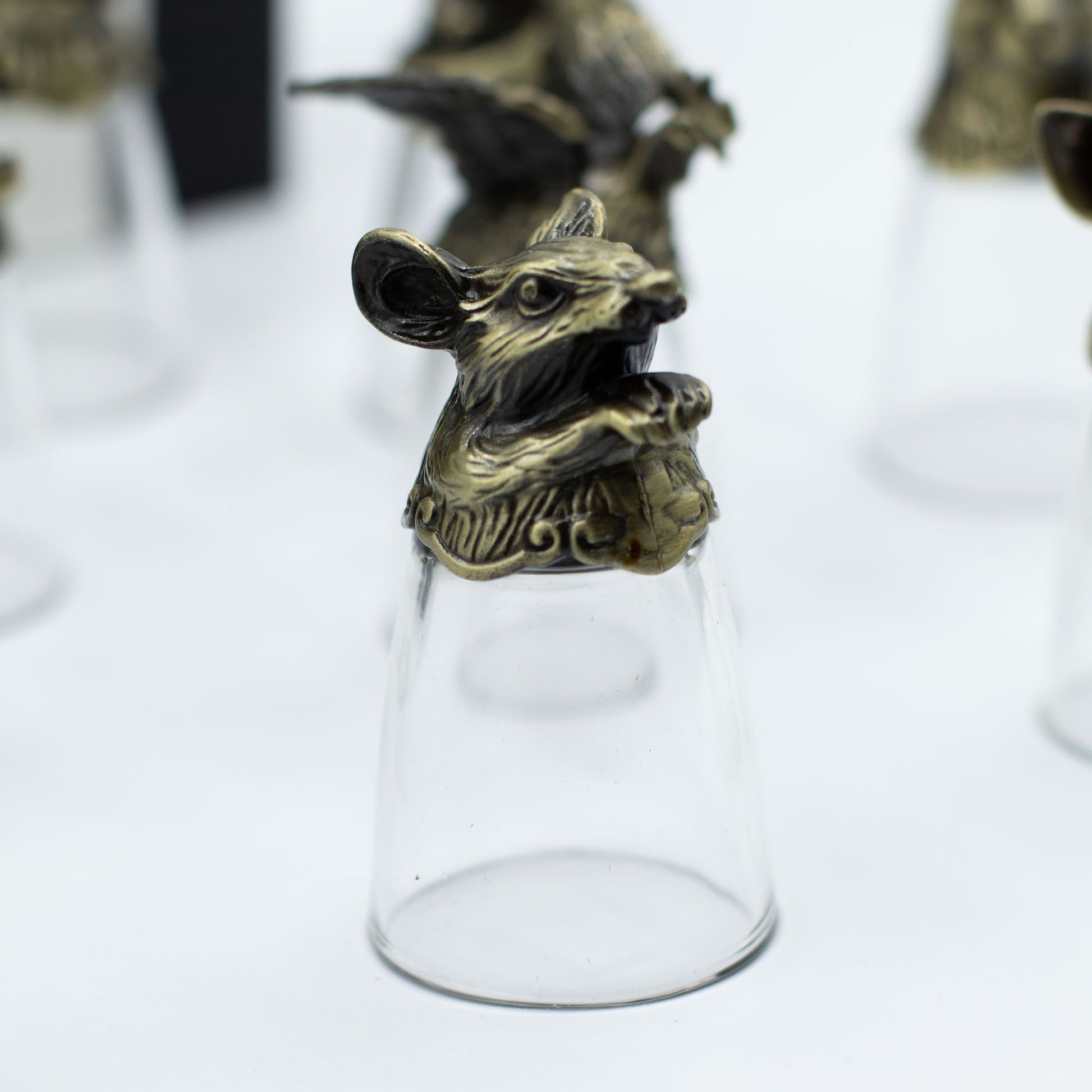 Bottom Up Shot Glasses (25ml) - Forest & Mystical Creatures - Antique Bronze