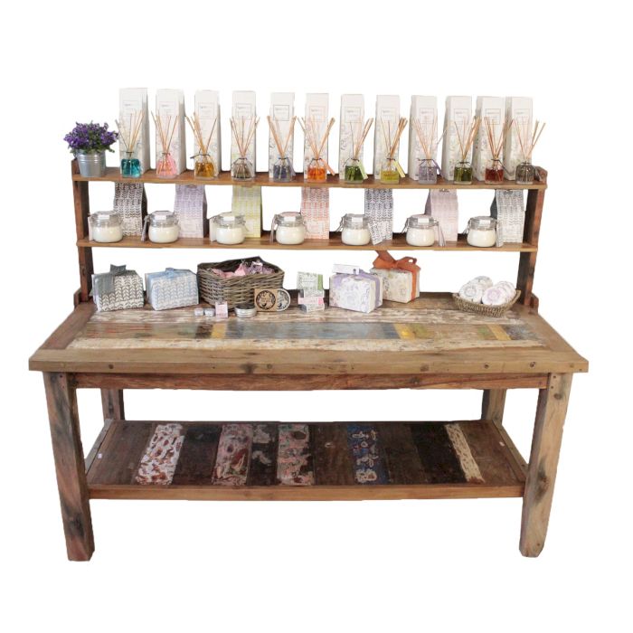 A&C 2.2m Standard Table with top shelf