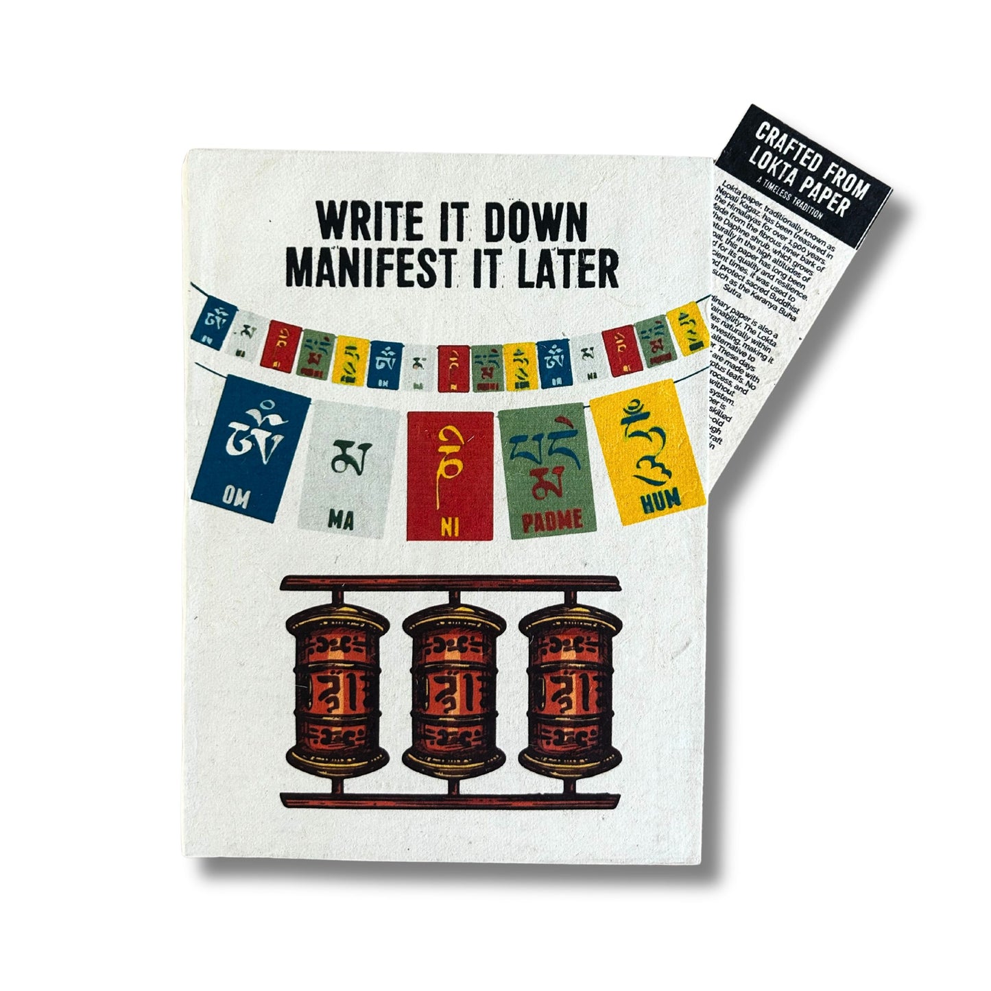 Lrg Lokta Inspiration Notebook (21x15cm) - 45 leafs - Write it Down - inc bookmark
