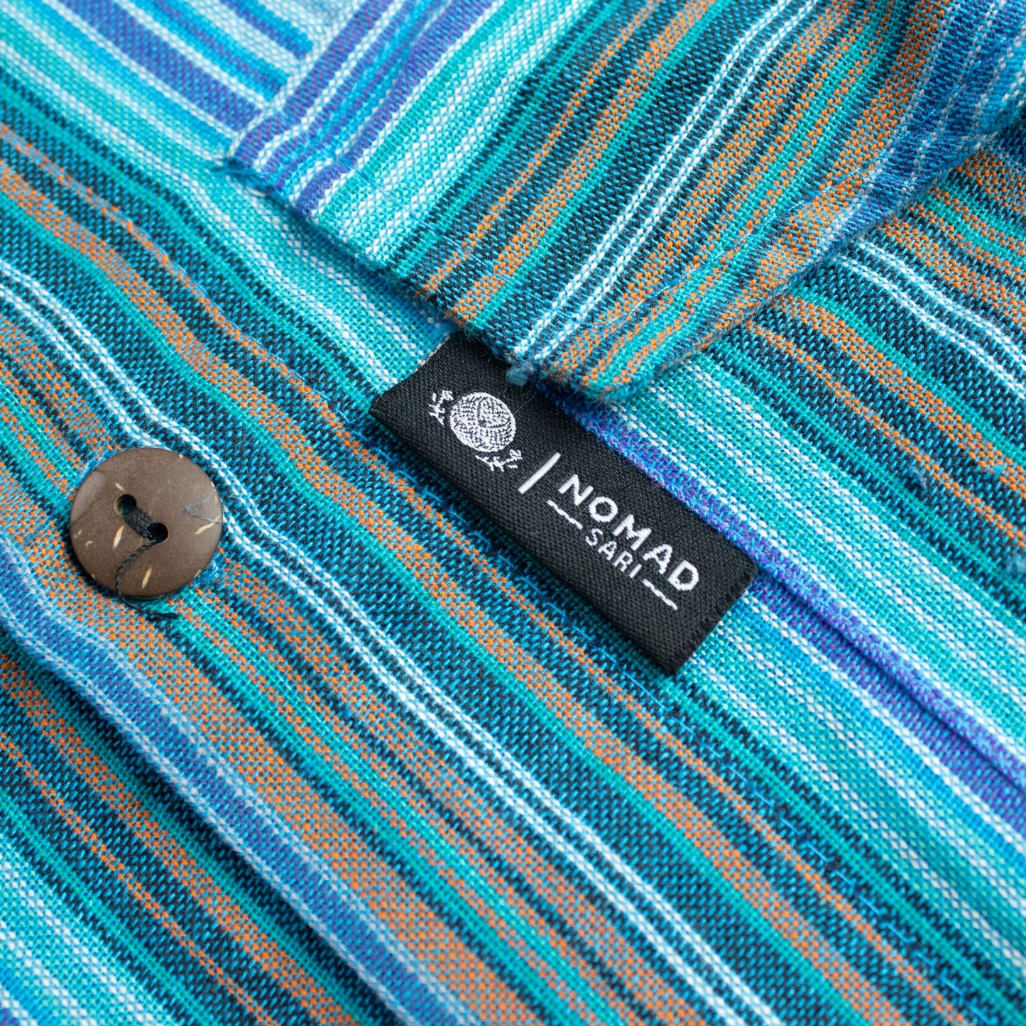 Nomad Sari Grandad Shirt - Turquoise - XL