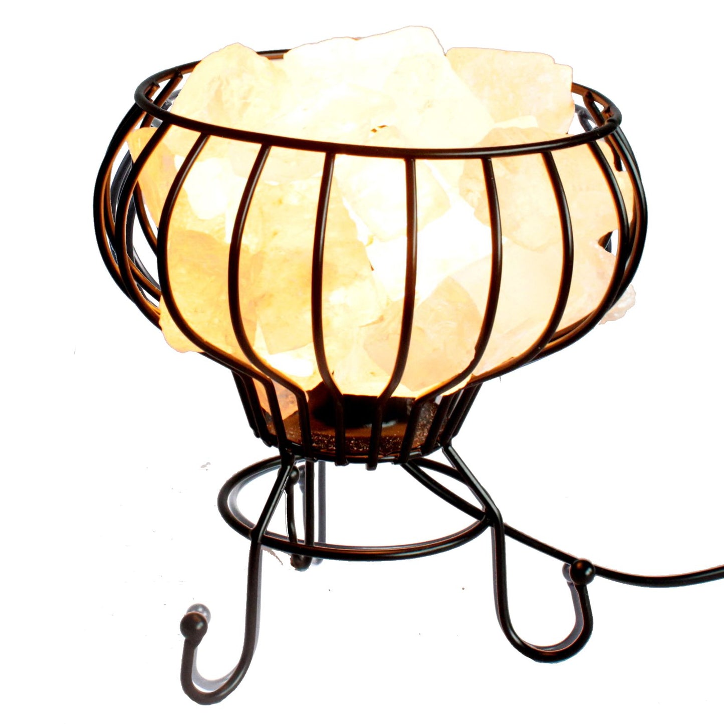 Low Salt Rock Brazier Lamp, Cable, Bulb, Pink Salt