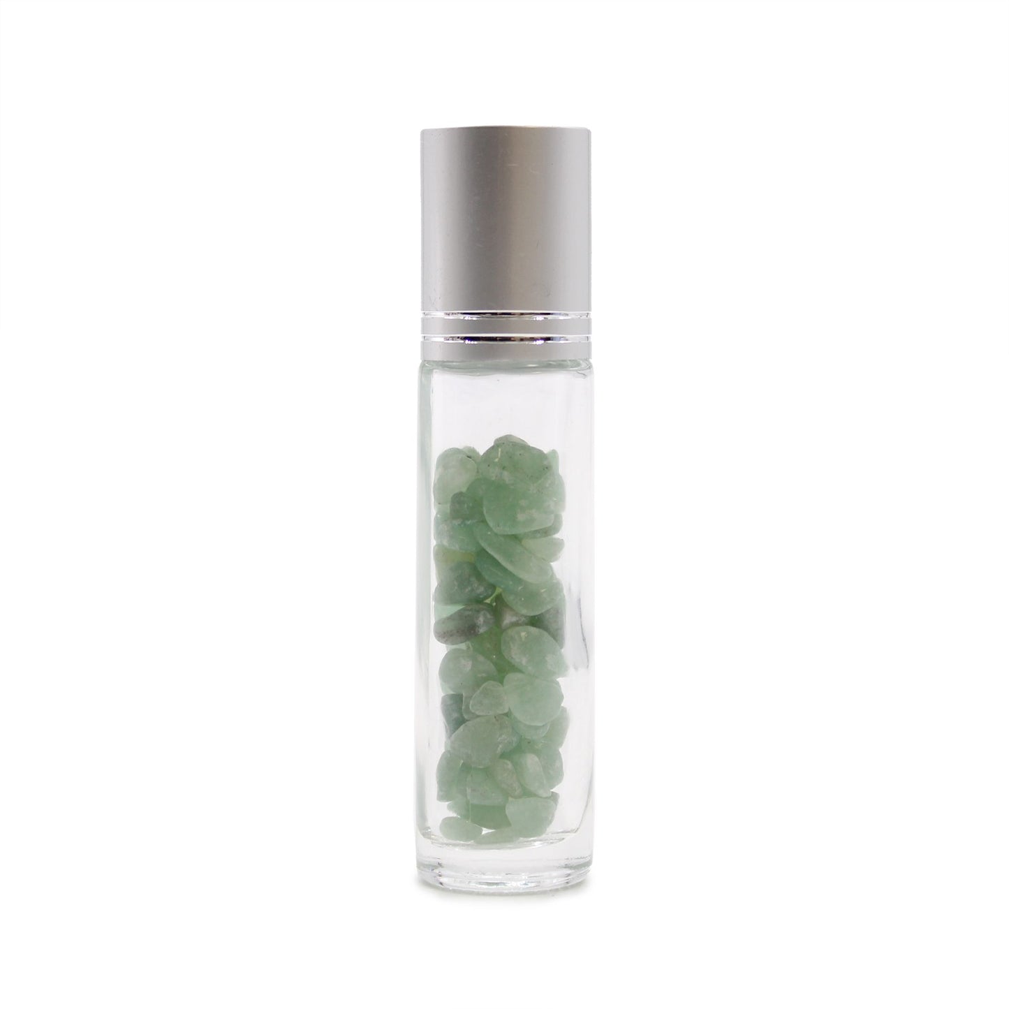 Gemstone Essential Oil Roller Bottle - Aventurine - Silver Cap + Gemstone Roller Tip for 5ml Bottle - Aventurine