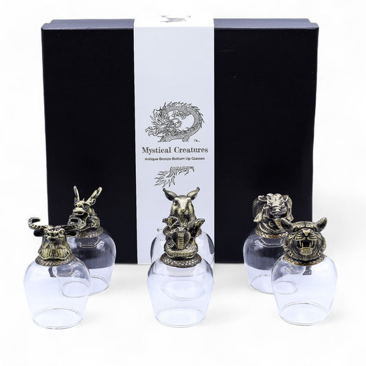 Darčeková súprava 6 pohárov (100 ml) – Mystical Creatures – Antique Bronze