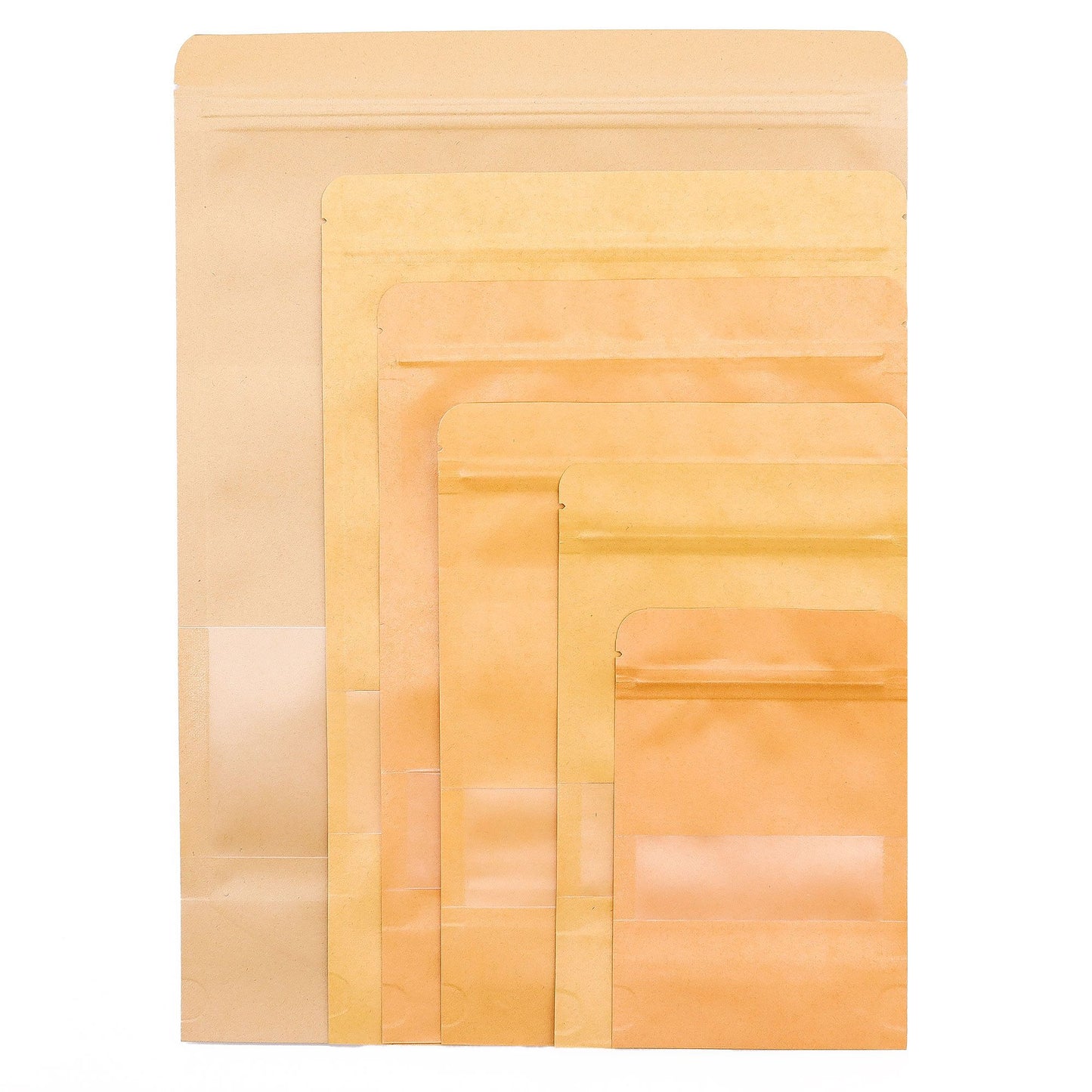 10x Kraft Window Bag 12x20 cm