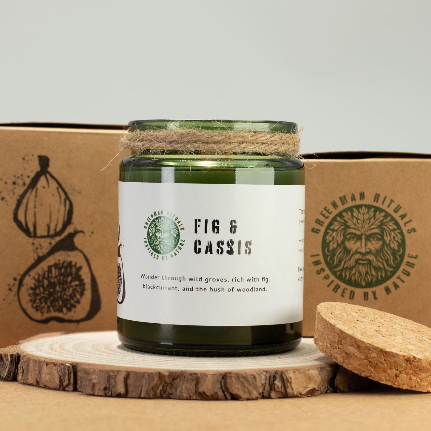 Greenman Woodwick Soy Candle - Crushed Fig & Cassis