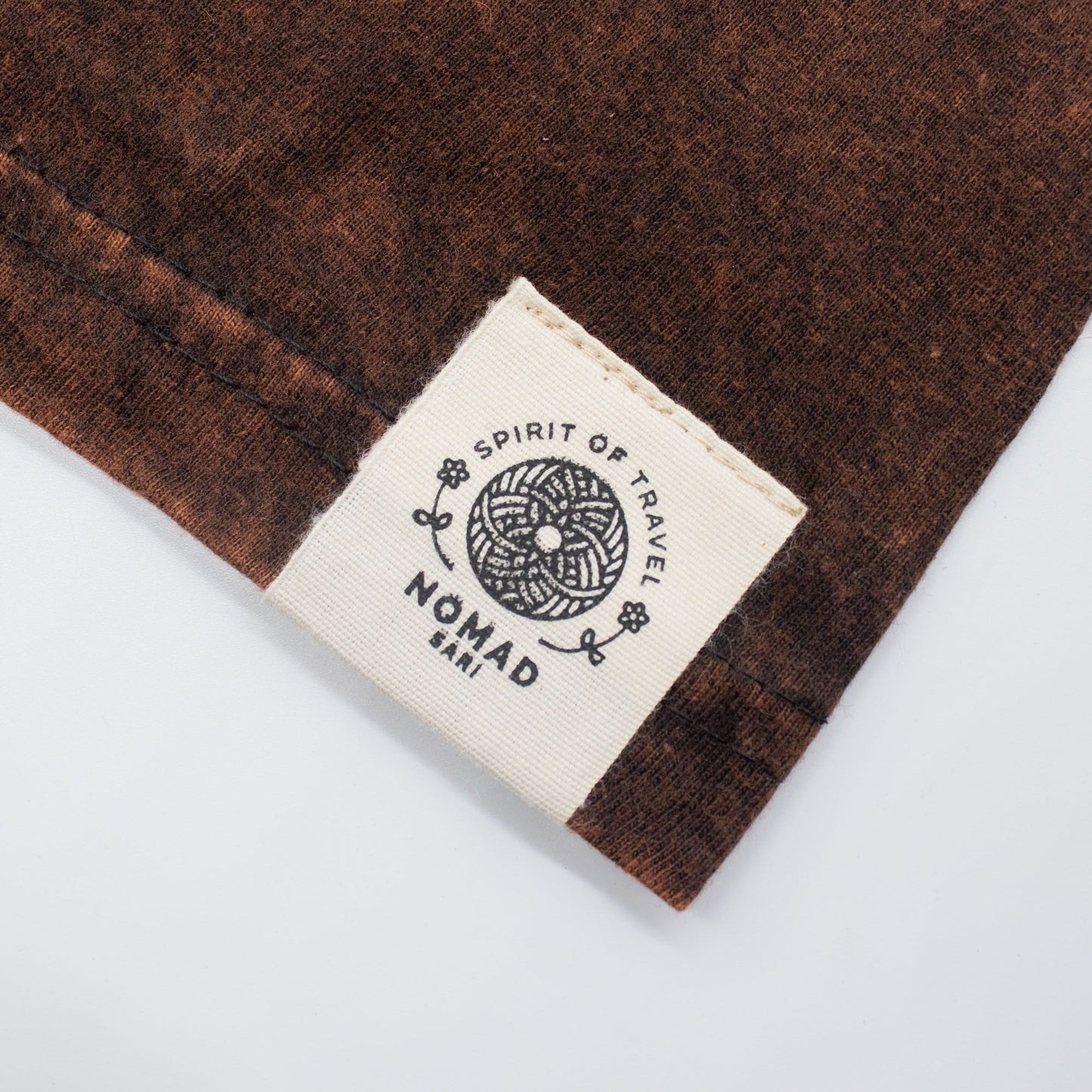 Nomad Sari Stonewashed Cotton T-Shirt - Sun & Zodiac - Brown - Medium