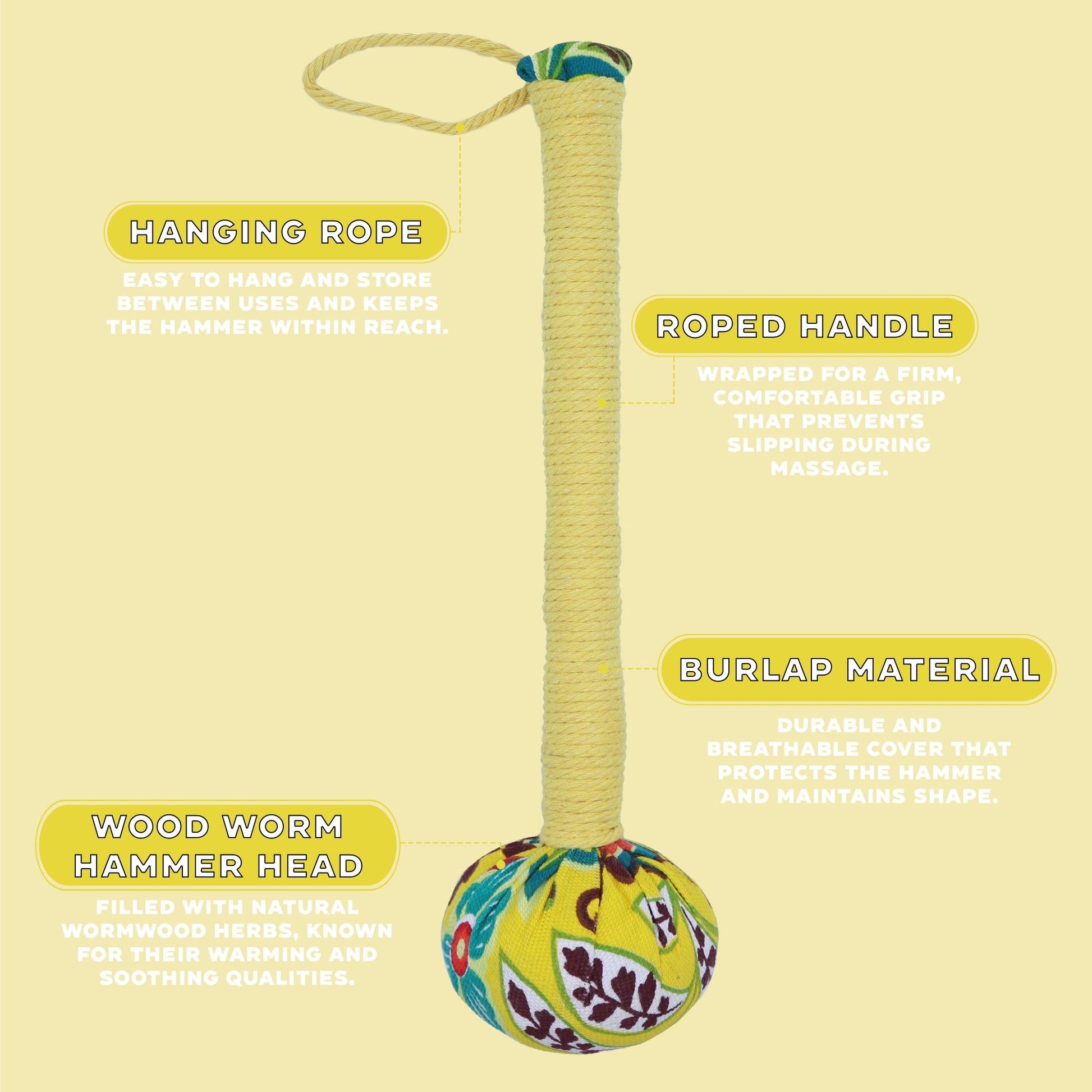 Wormwood Massage Hammer - Lemon