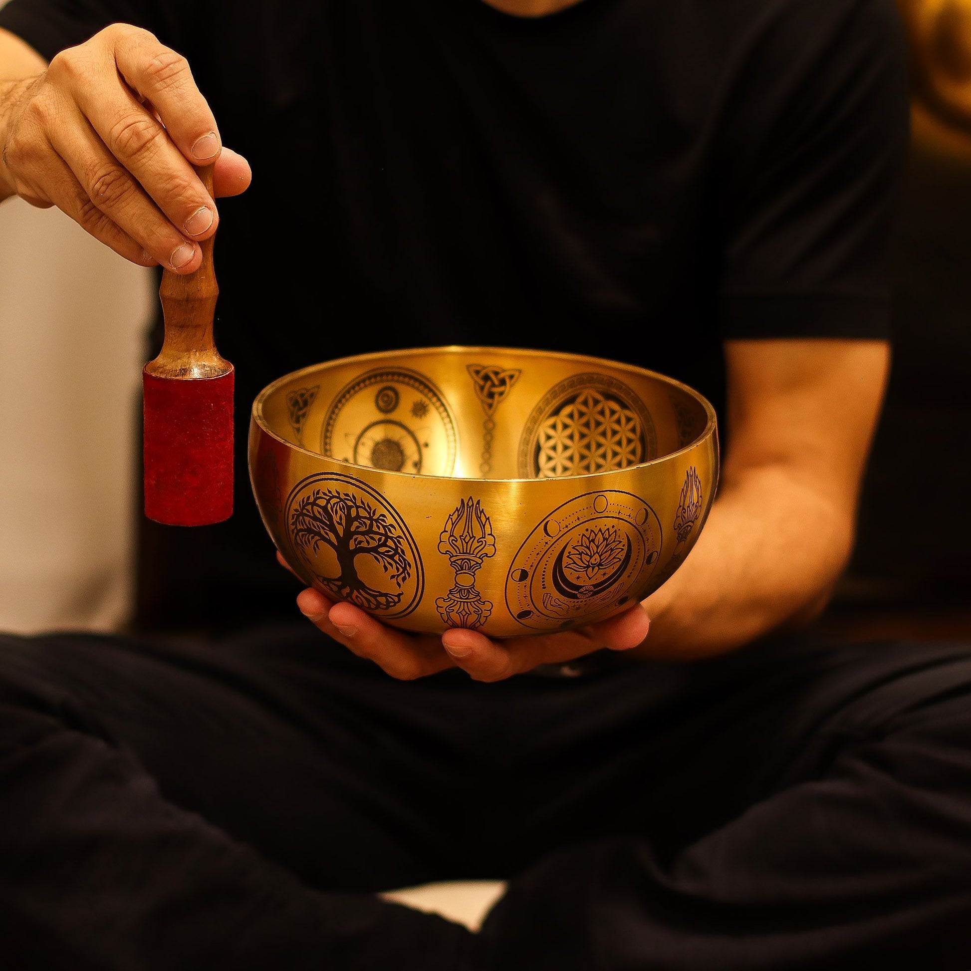 Pure Brass Etched Buddha - Set of 4 - Approx 3.85kg