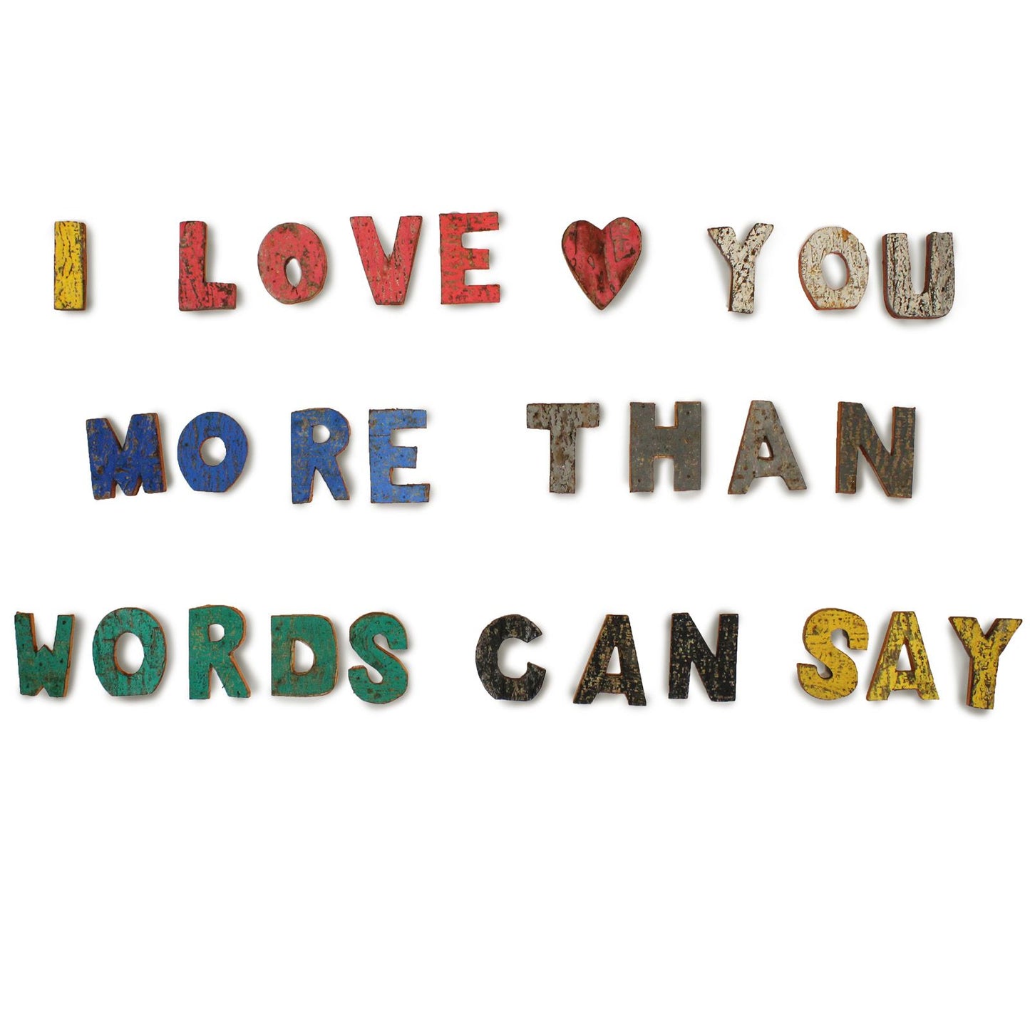 Nat Rustic Bark Letters - I love you more than words can say(28)