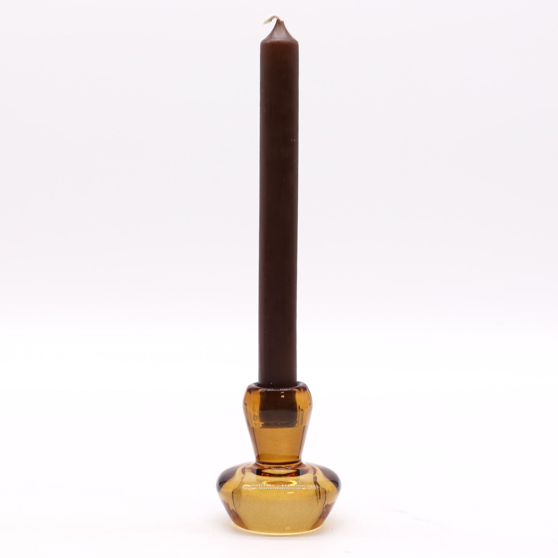 Set of 2 Mushroom Flip Dinner Candle / Tealight Holder - Antique Amber