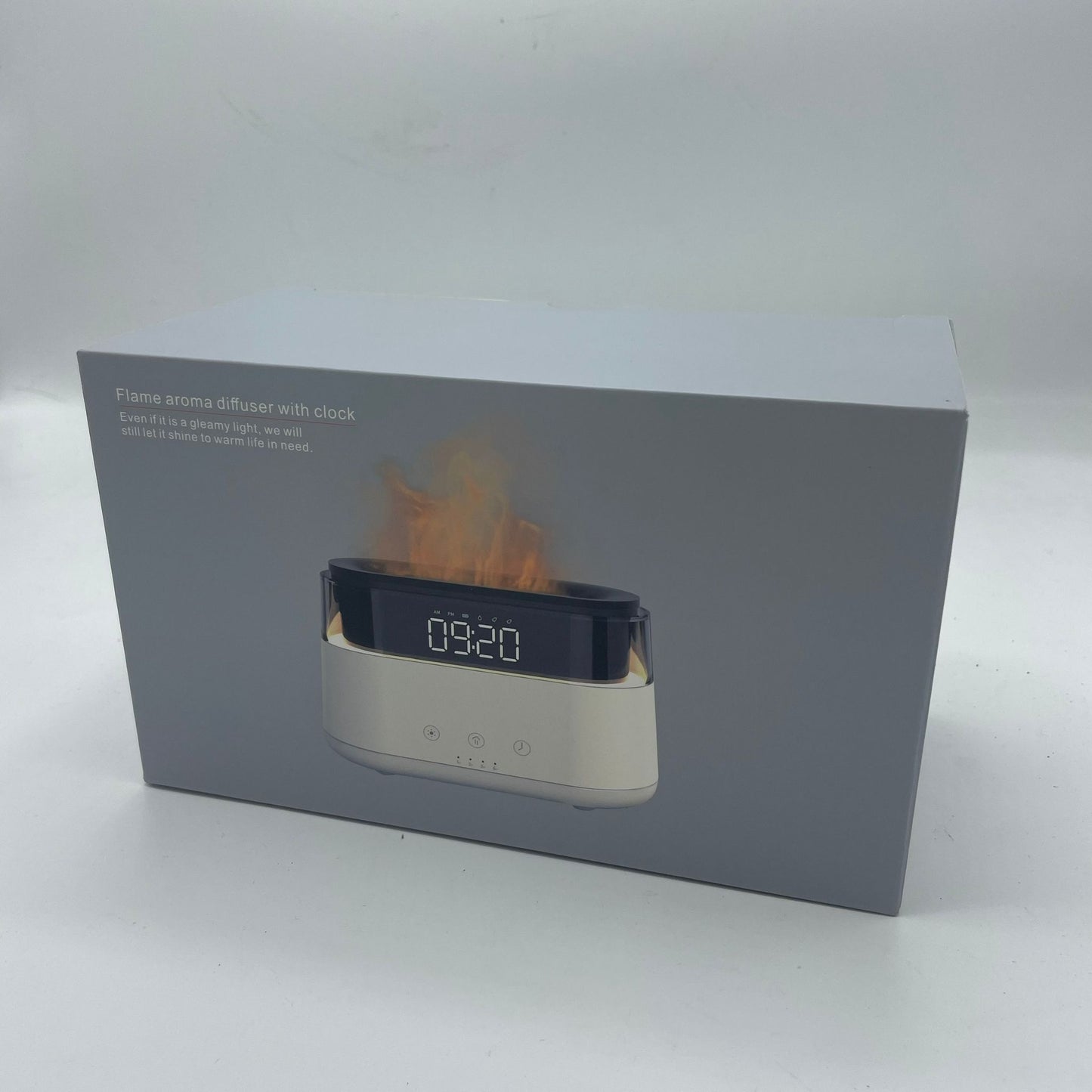 Moderný aroma difuzér - LED hodiny - USB-C - efekt plameňa