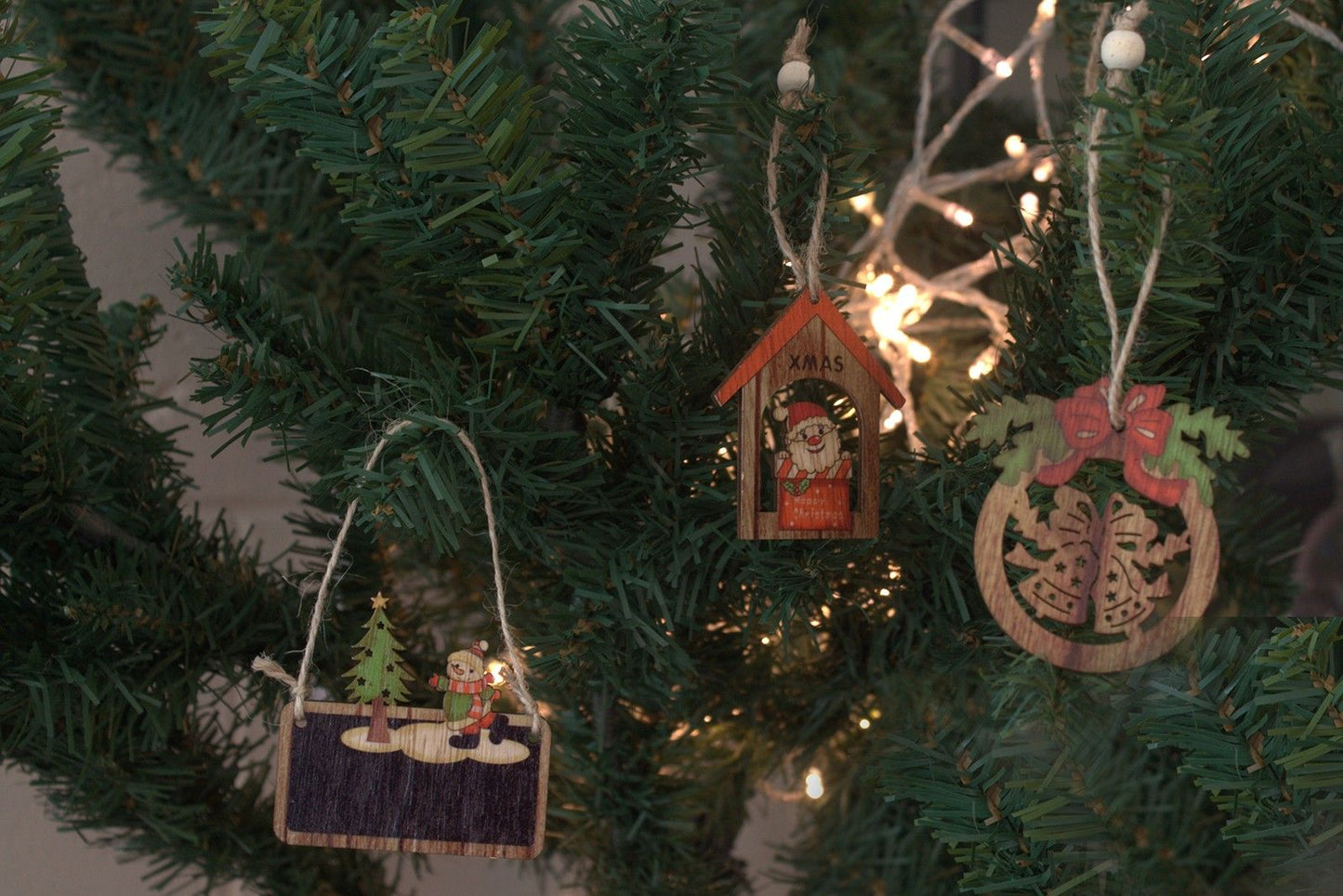 Pack of 3 Christmas Wooden Craft Decoration - Bell