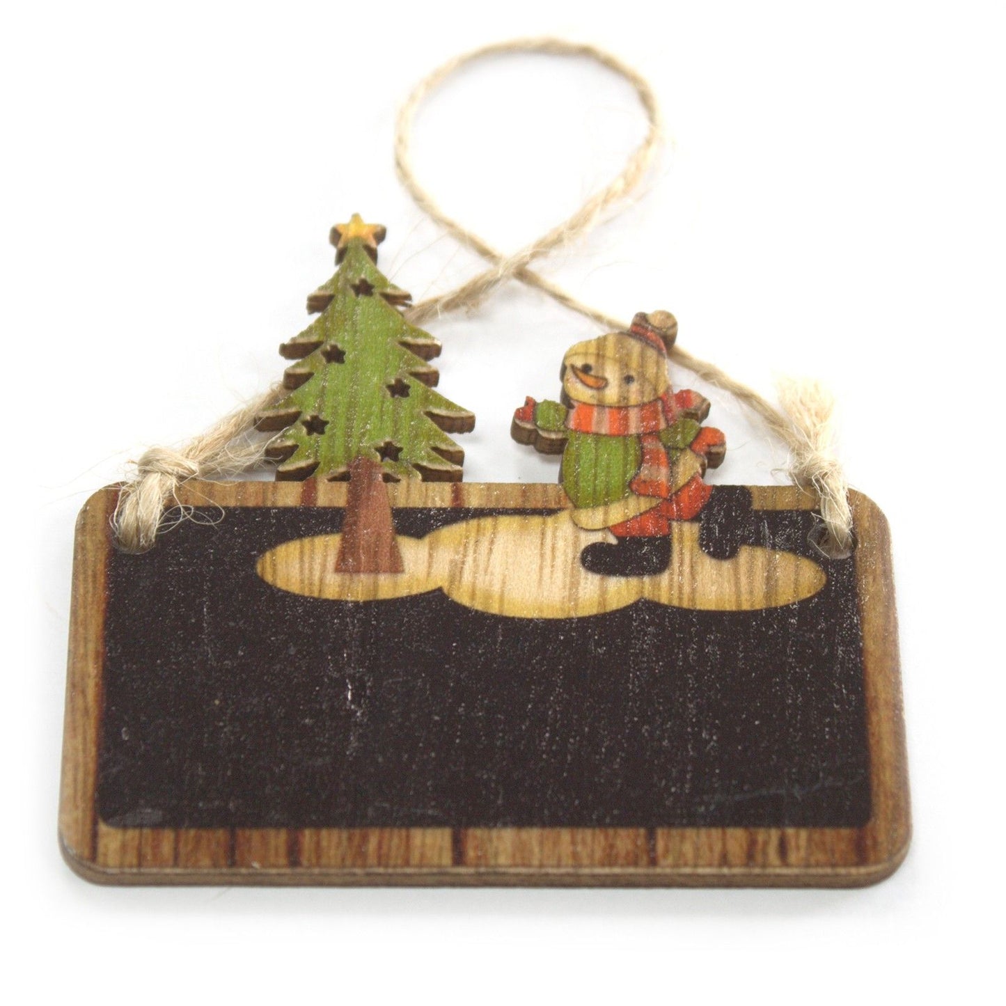 Pack of 2 Christmas Wooden Craft Decoration - Snowman & Tree