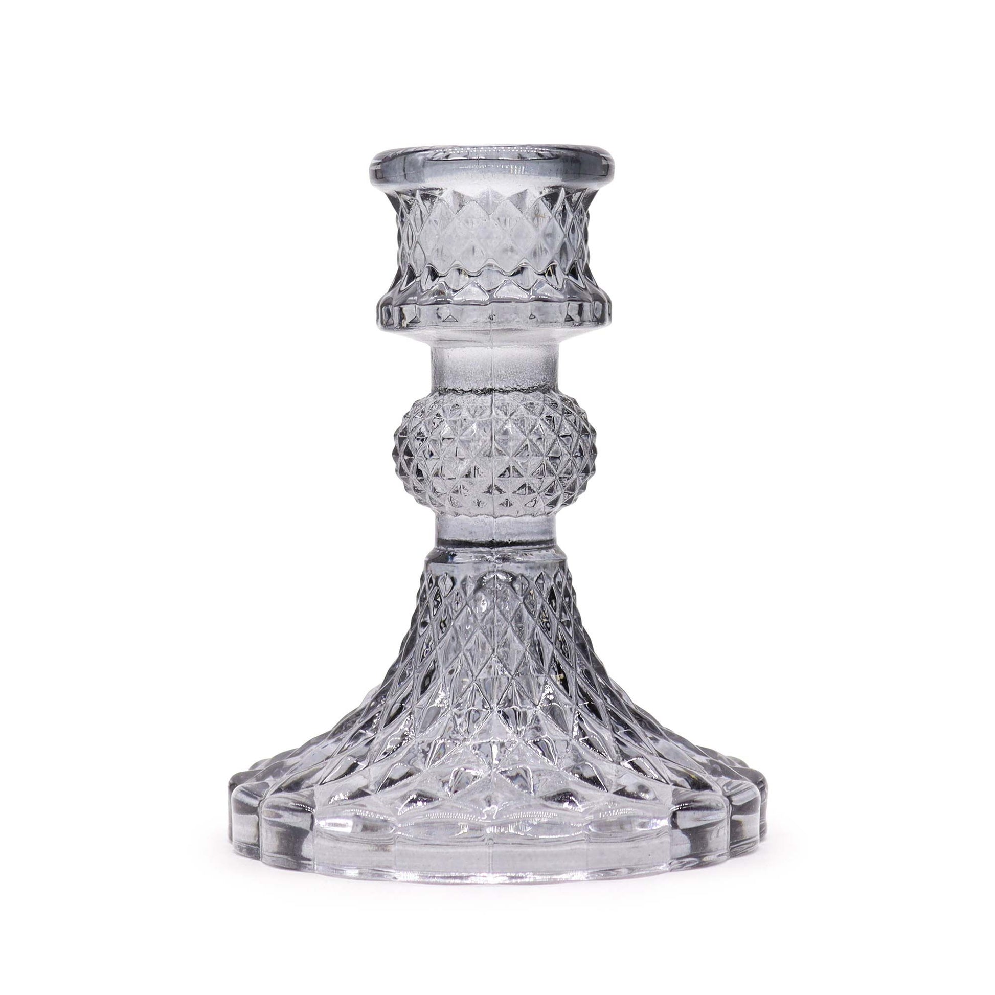 Set of 2 Vintage Dinner Candle Holder - - Midnight Grey